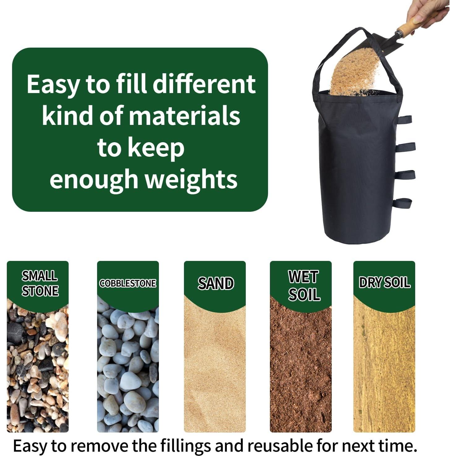 Conjunto de 4 bolsas de arena Inntop para peso de carpa 90.72kg