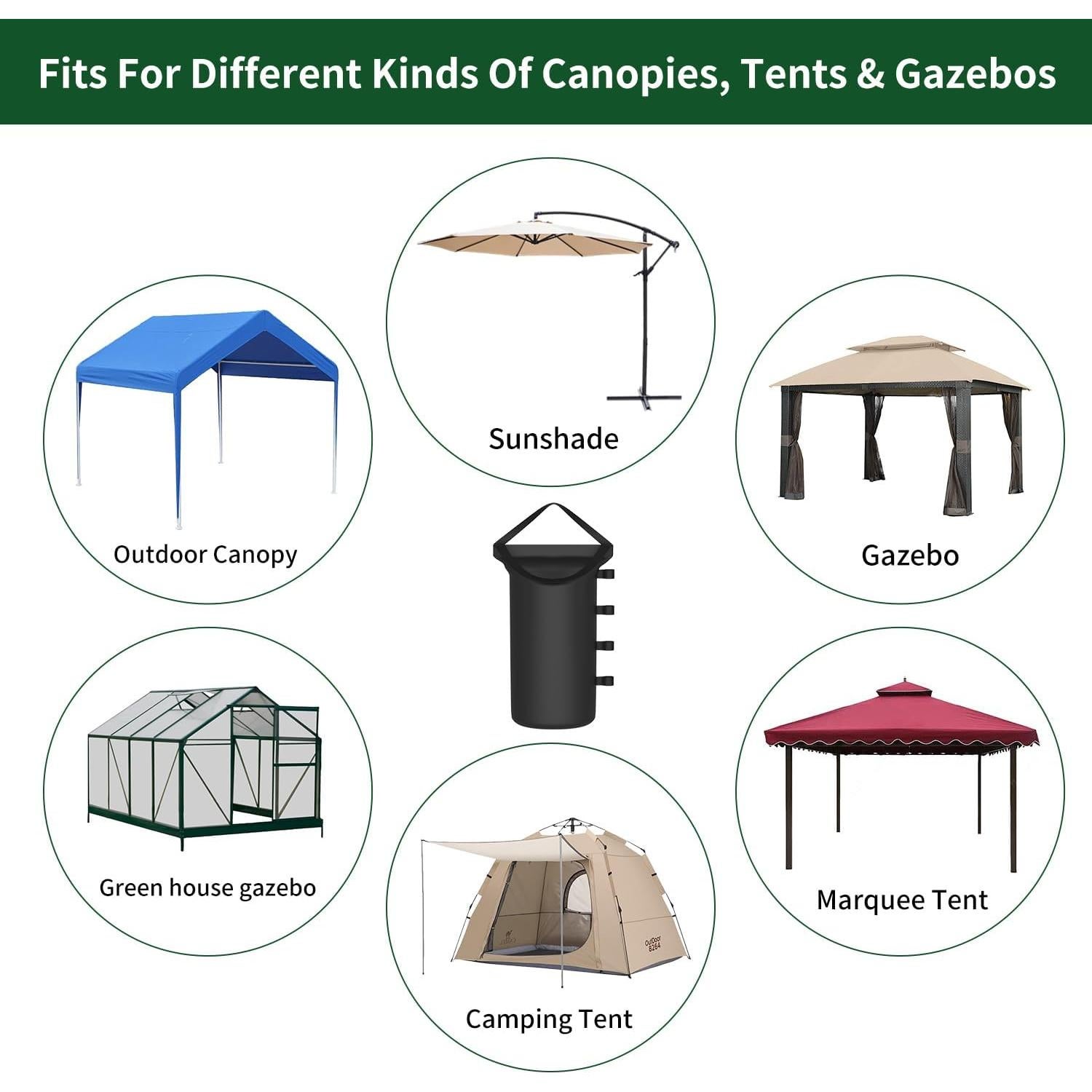 Conjunto de 4 bolsas de arena Inntop para peso de carpa 90.72kg