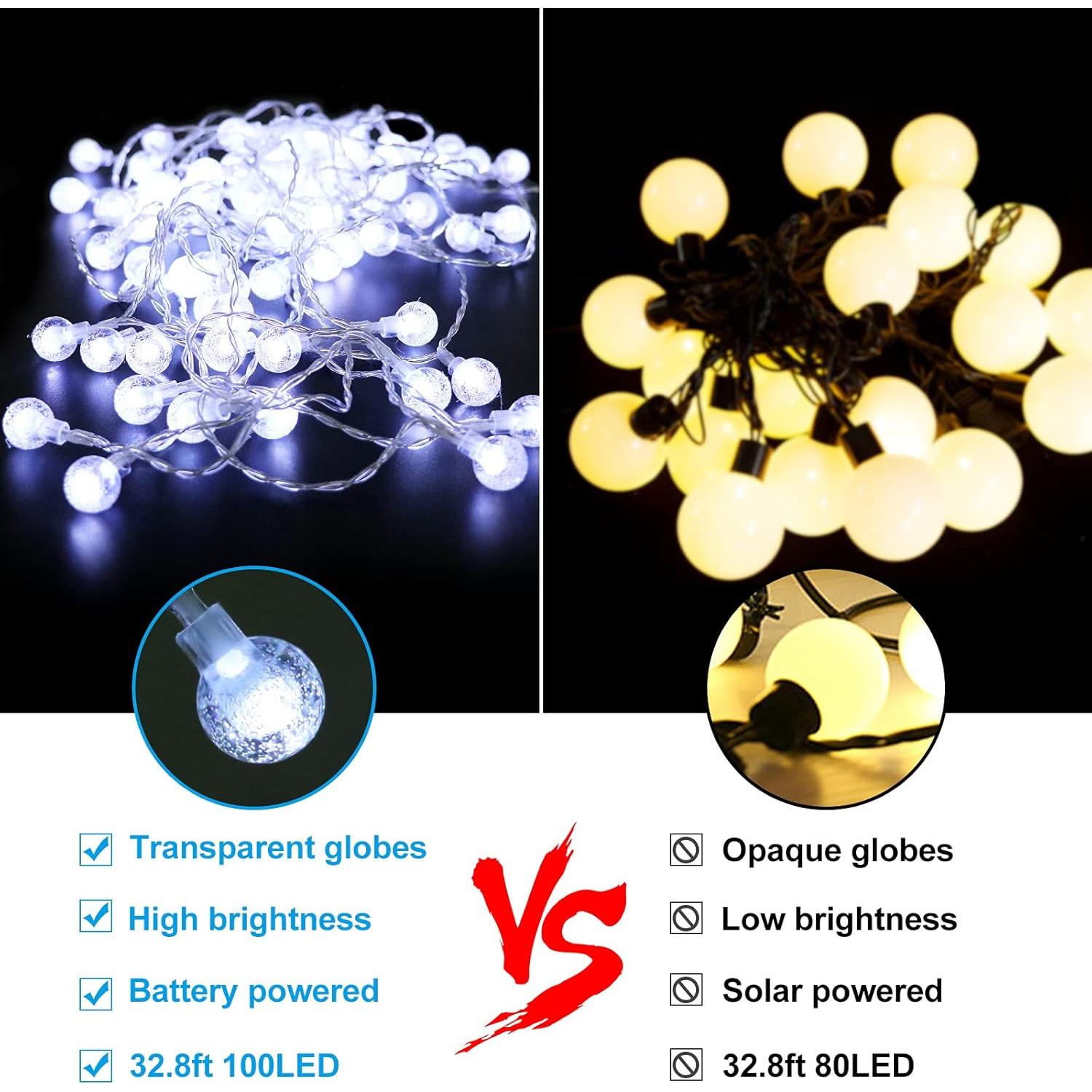 Luces de Cadena Exteriores a Batería Ryblgled 10M 100LED IP65