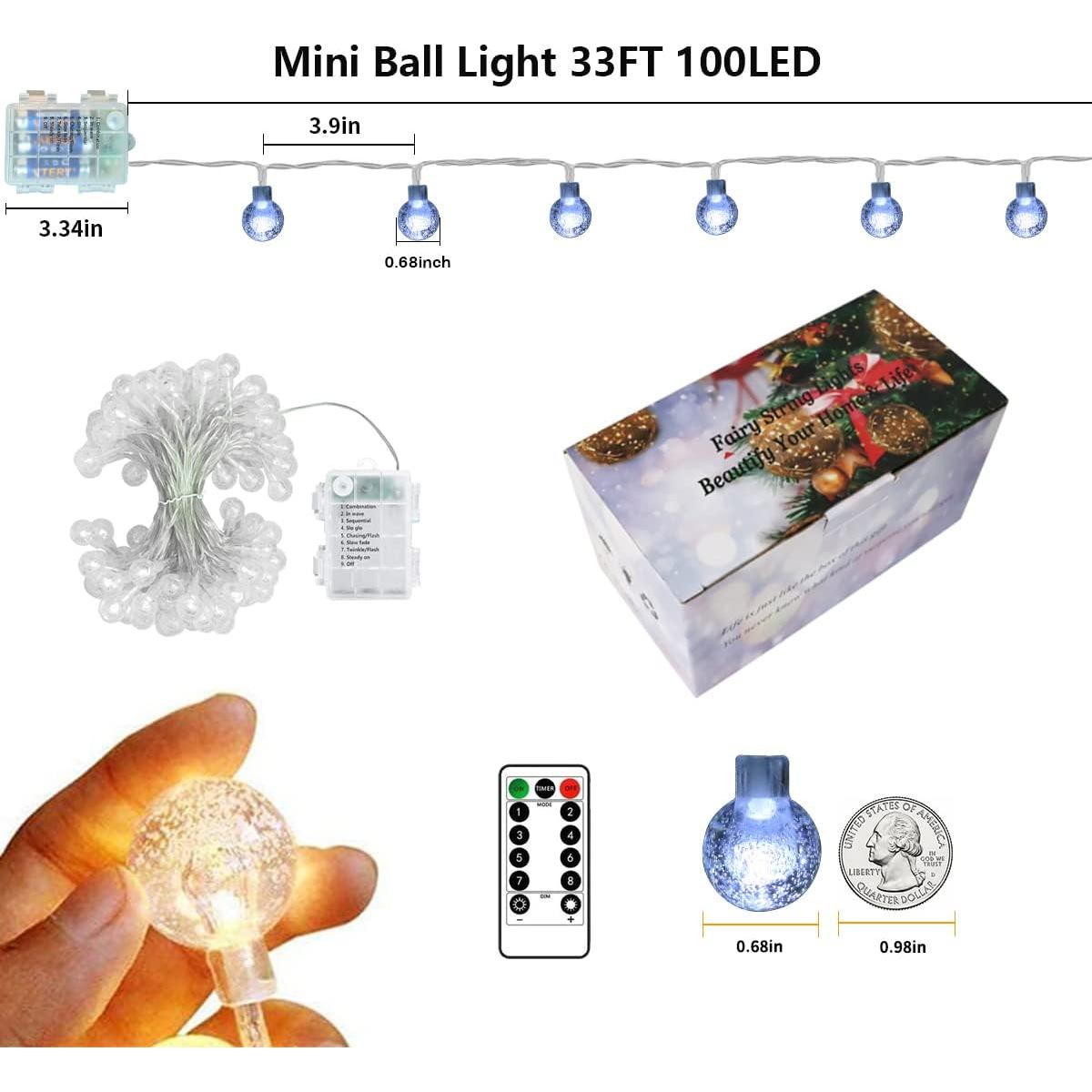 Luces de Cadena Exteriores a Batería Ryblgled 10M 100LED IP65