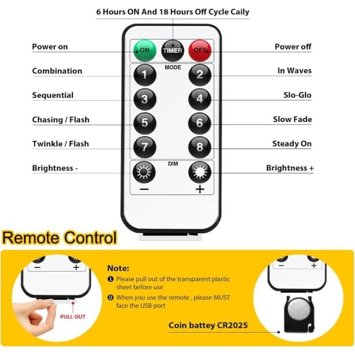 Luces de Cadena Exteriores a Batería Ryblgled 10M 100LED IP65