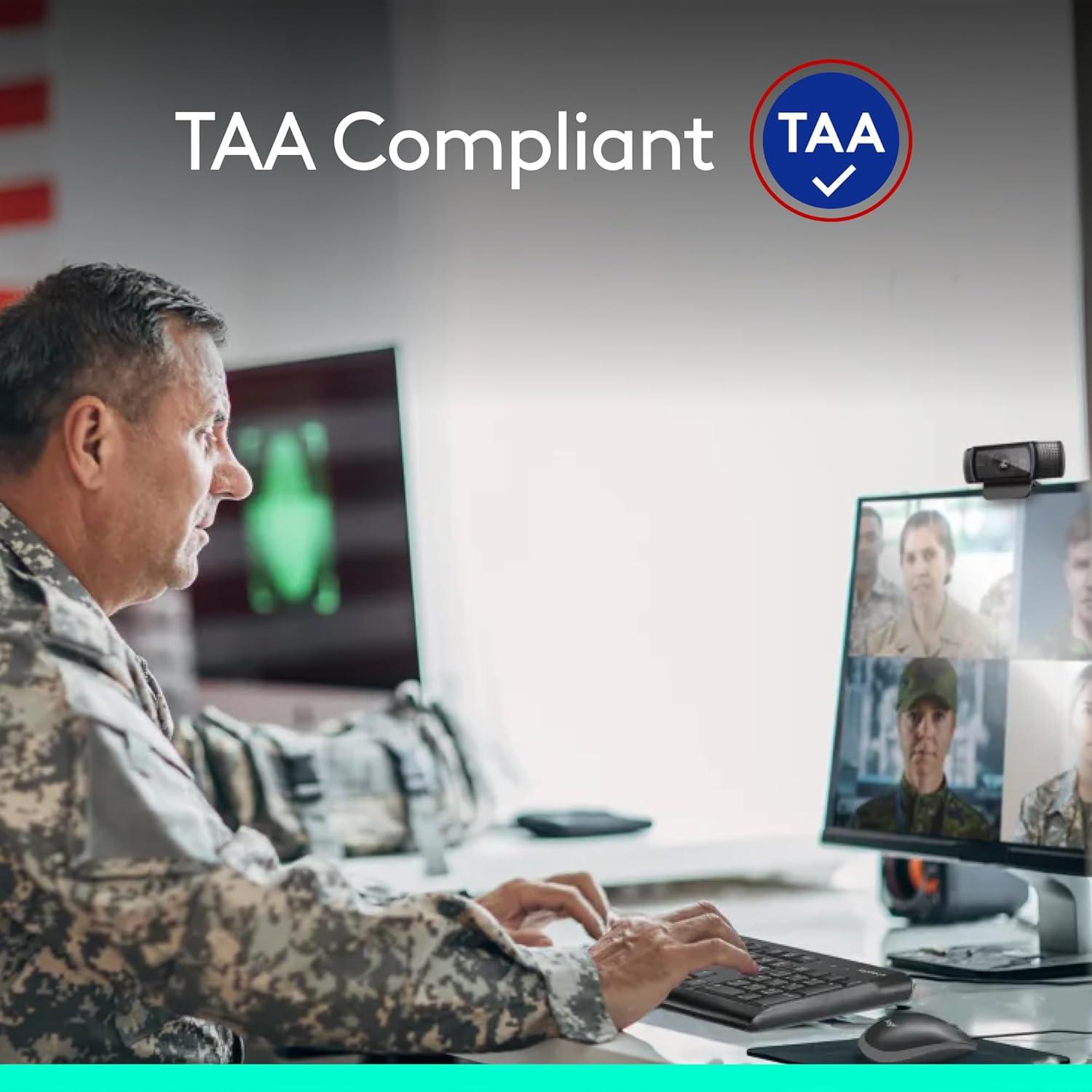 Webcam Logitech C920e HD 1080p con micrófono, certificada para Zoom