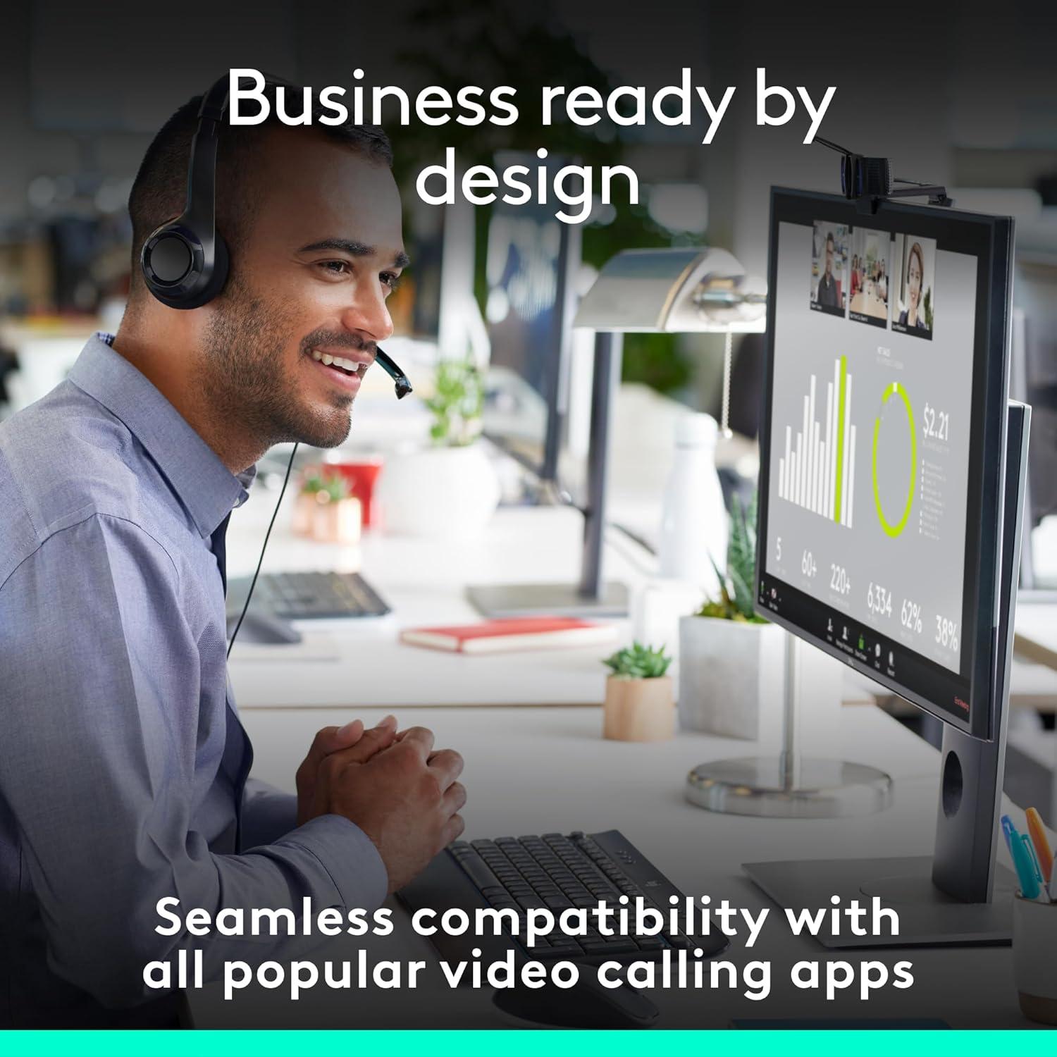 Webcam Logitech C920e HD 1080p con micrófono, certificada para Zoom