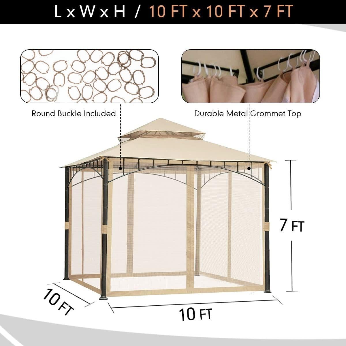 Malla de Mosquito de Reemplazo OnTheWay 3x3m para Gazebo