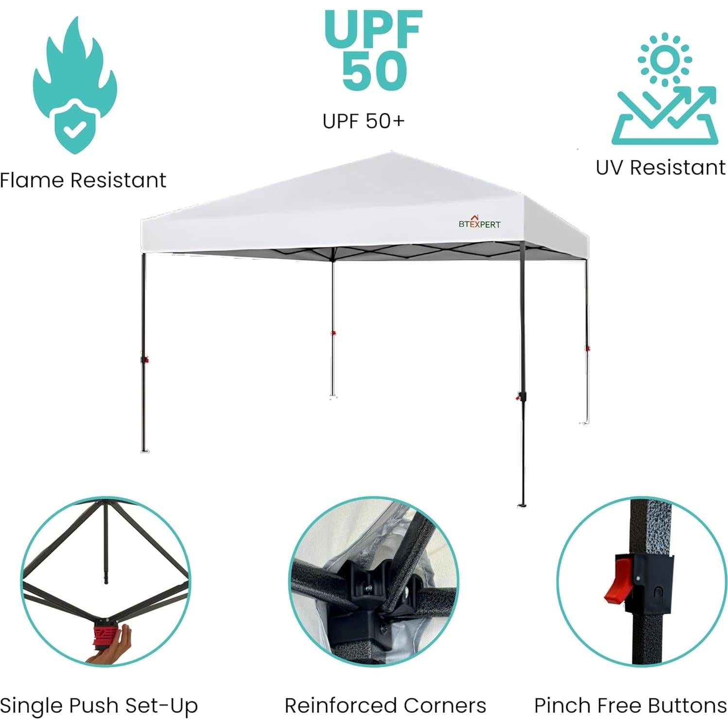 Carpa Plegable BTEXPERT 3x3m para 1 Persona con Ruedas