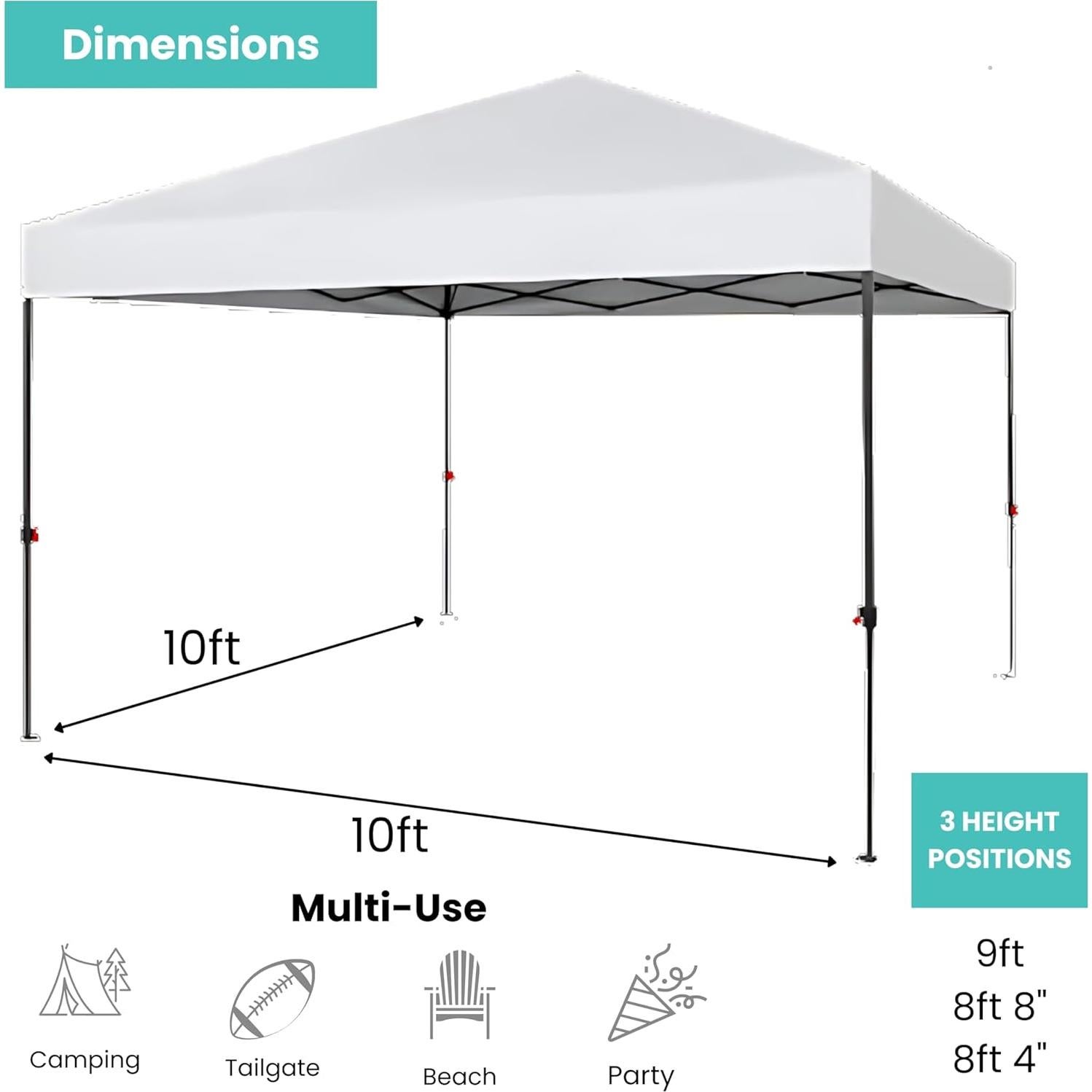 Carpa Plegable BTEXPERT 3x3m para 1 Persona con Ruedas