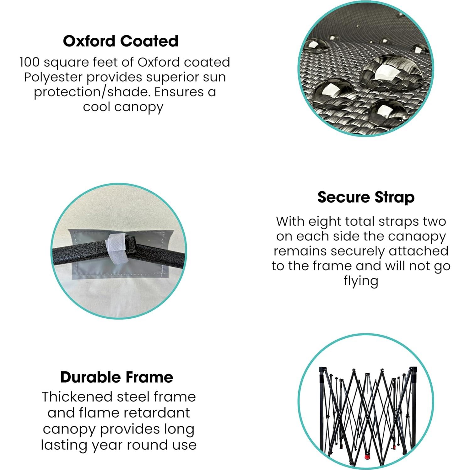 Carpa Plegable BTEXPERT 3x3m para 1 Persona con Ruedas
