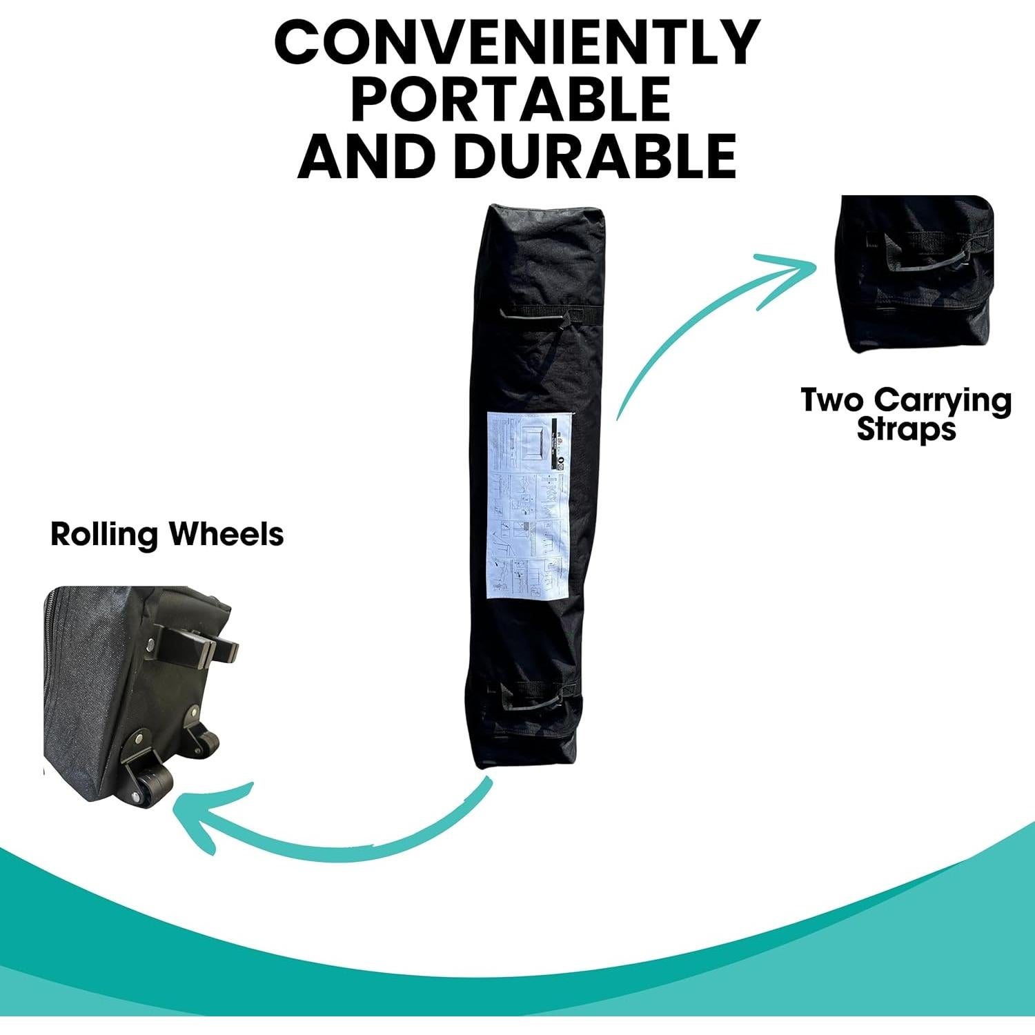 Carpa Plegable BTEXPERT 3x3m para 1 Persona con Ruedas