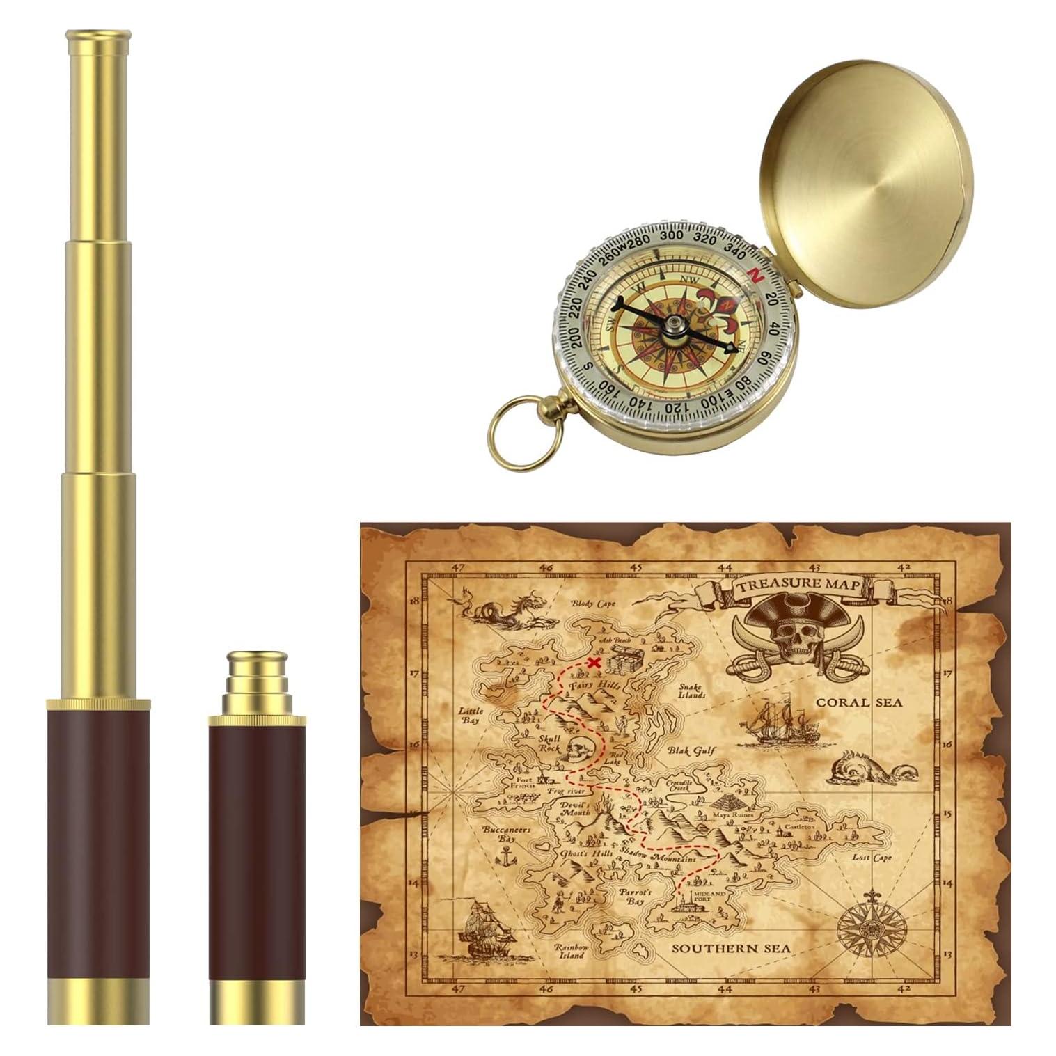 Telescopio Monocular Pirata SSZS con Mapa y Brújula