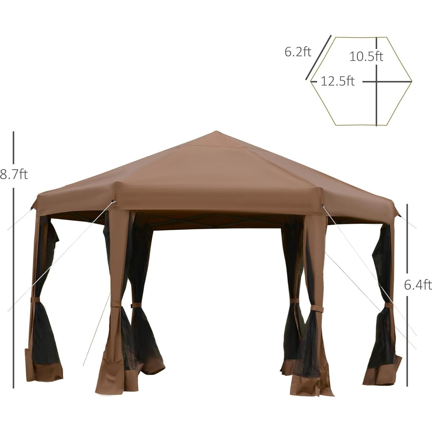 Carpa Plegable Outsunny 3.81x3.20m con Paredes de Malla