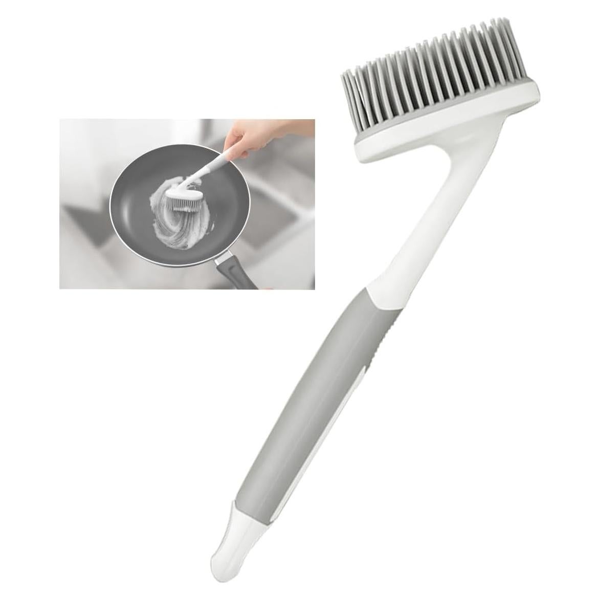 Cepillo de Silicona AMORBASE con Raspador para Platos y Verduras