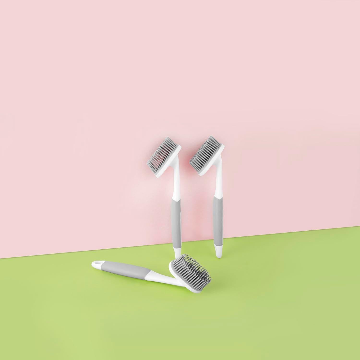 Cepillo de Silicona AMORBASE con Raspador para Platos y Verduras