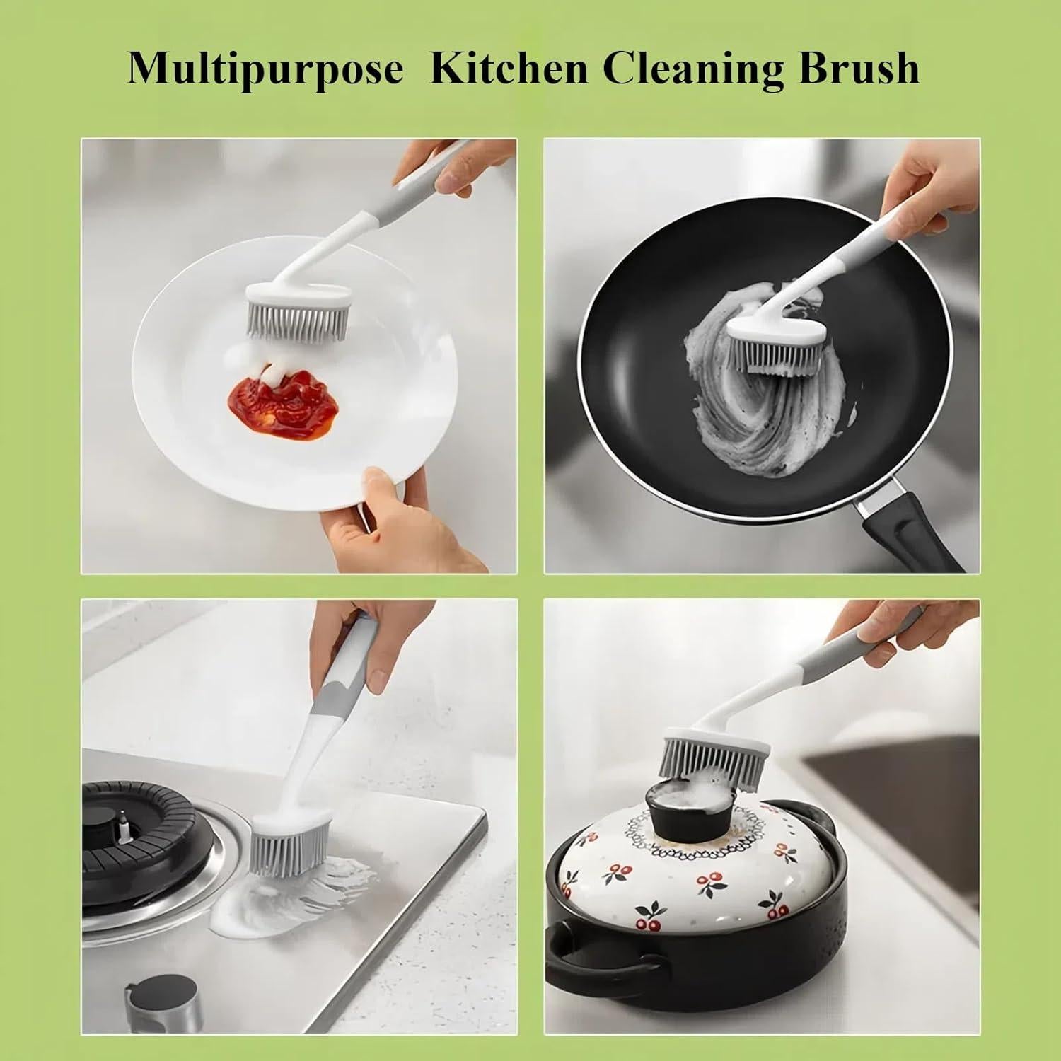 Cepillo de Silicona AMORBASE con Raspador para Platos y Verduras