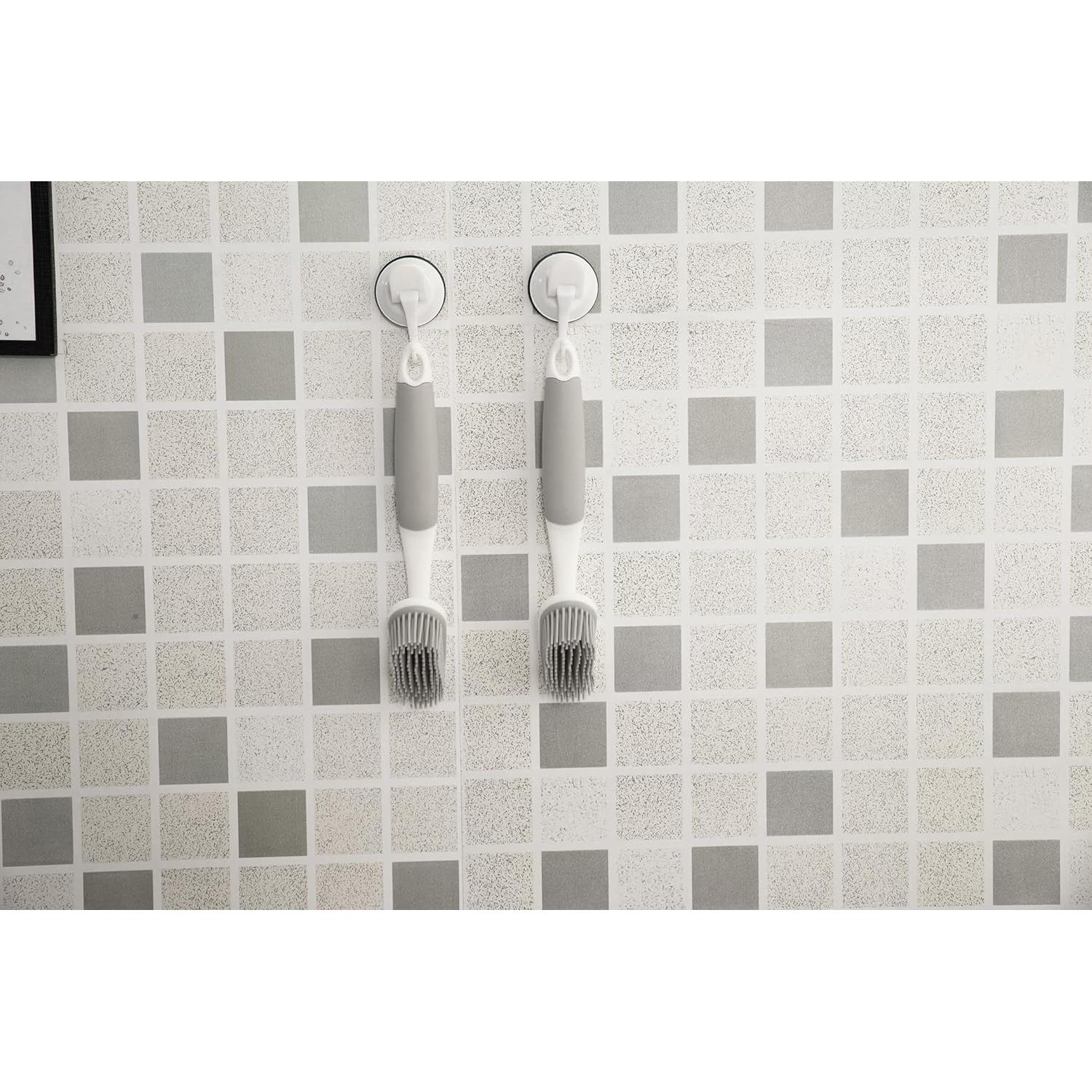 Cepillo de Silicona AMORBASE con Raspador para Platos y Verduras