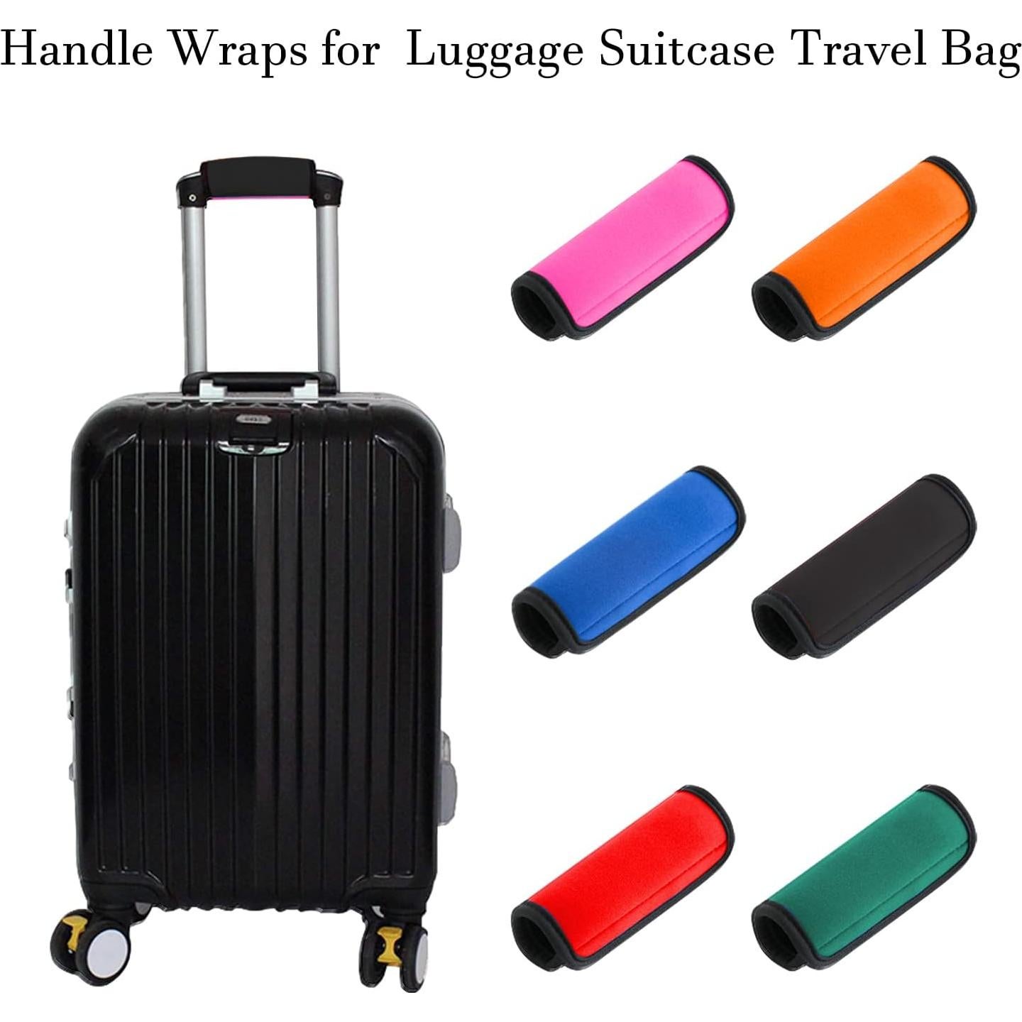 2 Fundas para Asa de Equipaje Jcpmcxs Neopreno Negro 14.5x15.5 cm