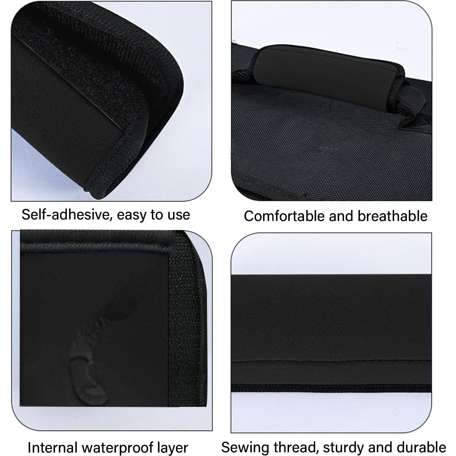 2 Fundas para Asa de Equipaje Jcpmcxs Neopreno Negro 14.5x15.5 cm