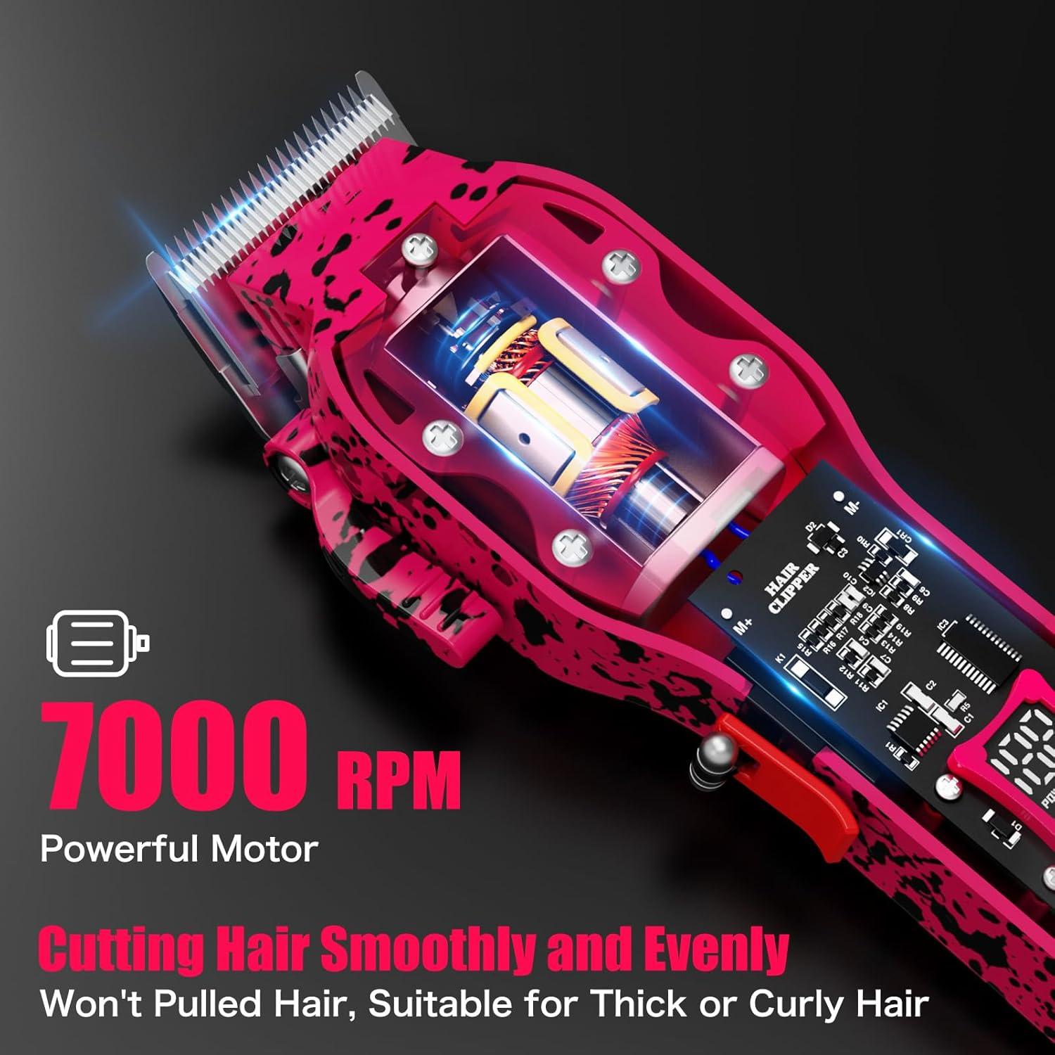 Cortadora de Cabello Tuanchuanrp Rosa Inalámbrica con LED