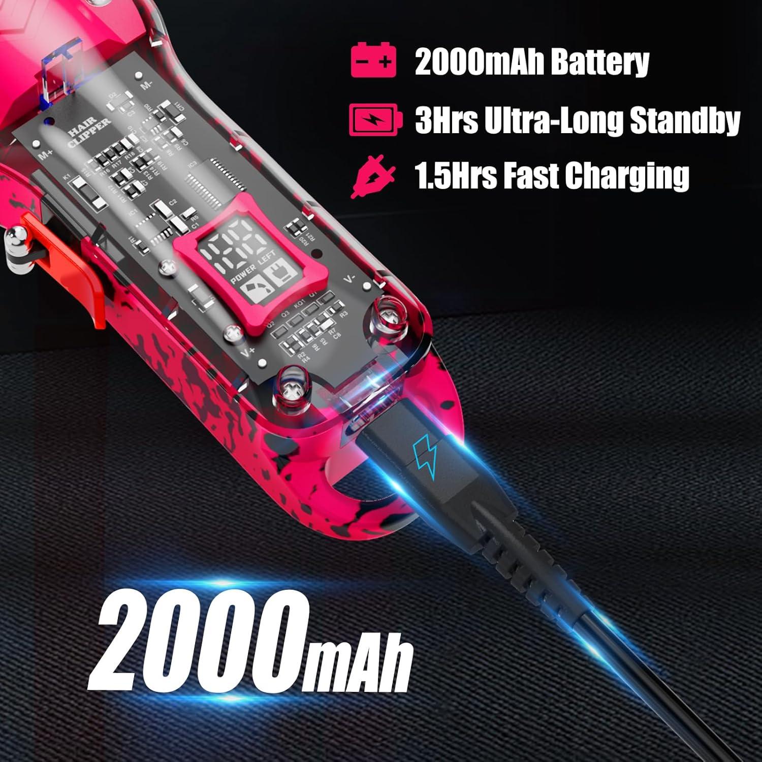 Cortadora de Cabello Tuanchuanrp Rosa Inalámbrica con LED