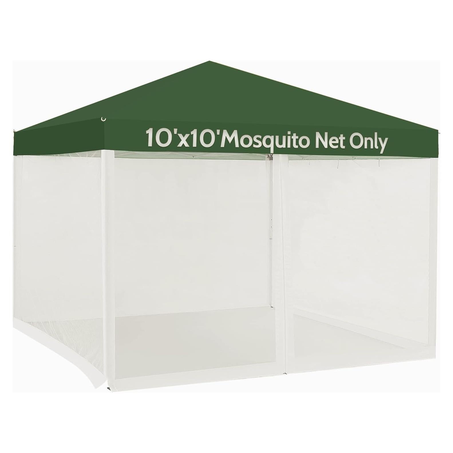 Mosquito Net for 10x10 Canopy Tent,Replacement Mosquito Netting for Gazebo Netting Screen Mosquito Screen Canopy for Camping for Patio Tent 10x10' (Mosquito Netting Only, White)