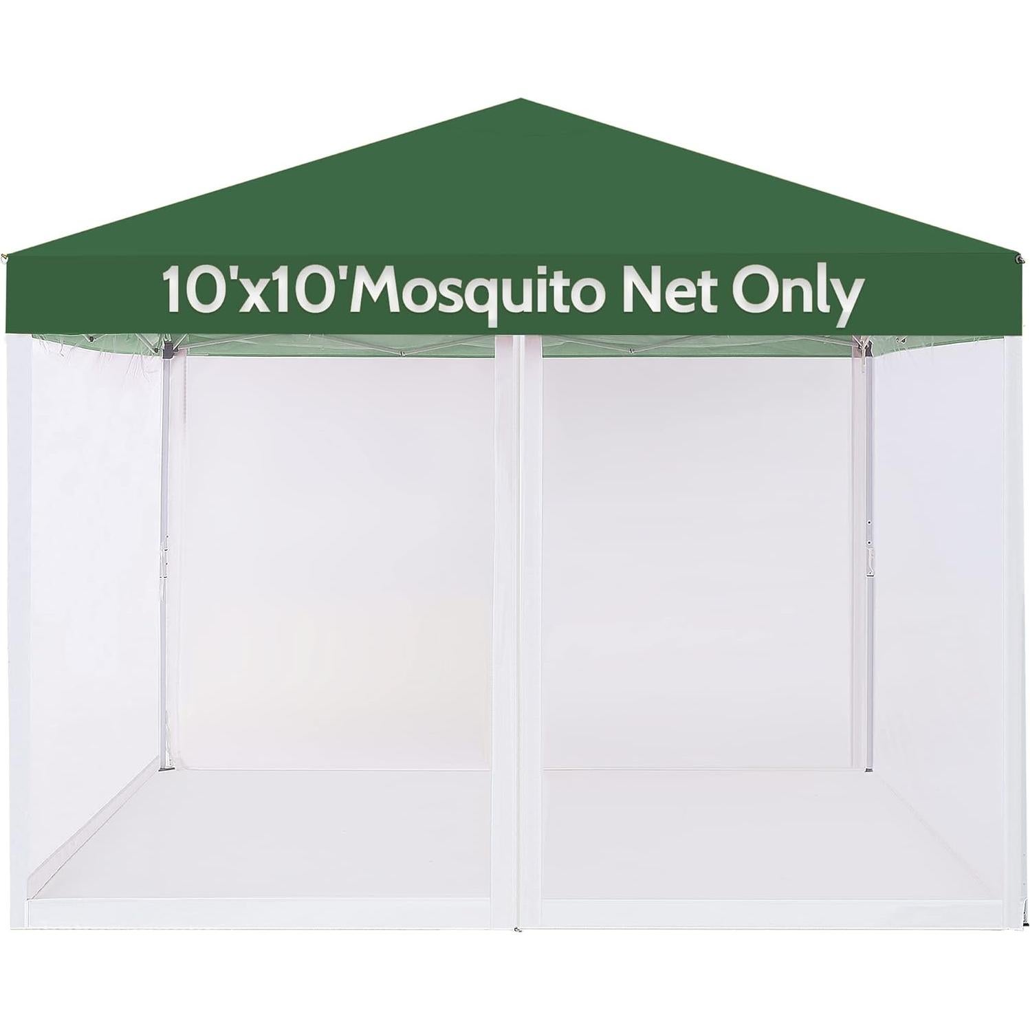 Mosquito Net for 10x10 Canopy Tent,Replacement Mosquito Netting for Gazebo Netting Screen Mosquito Screen Canopy for Camping for Patio Tent 10x10' (Mosquito Netting Only, White)