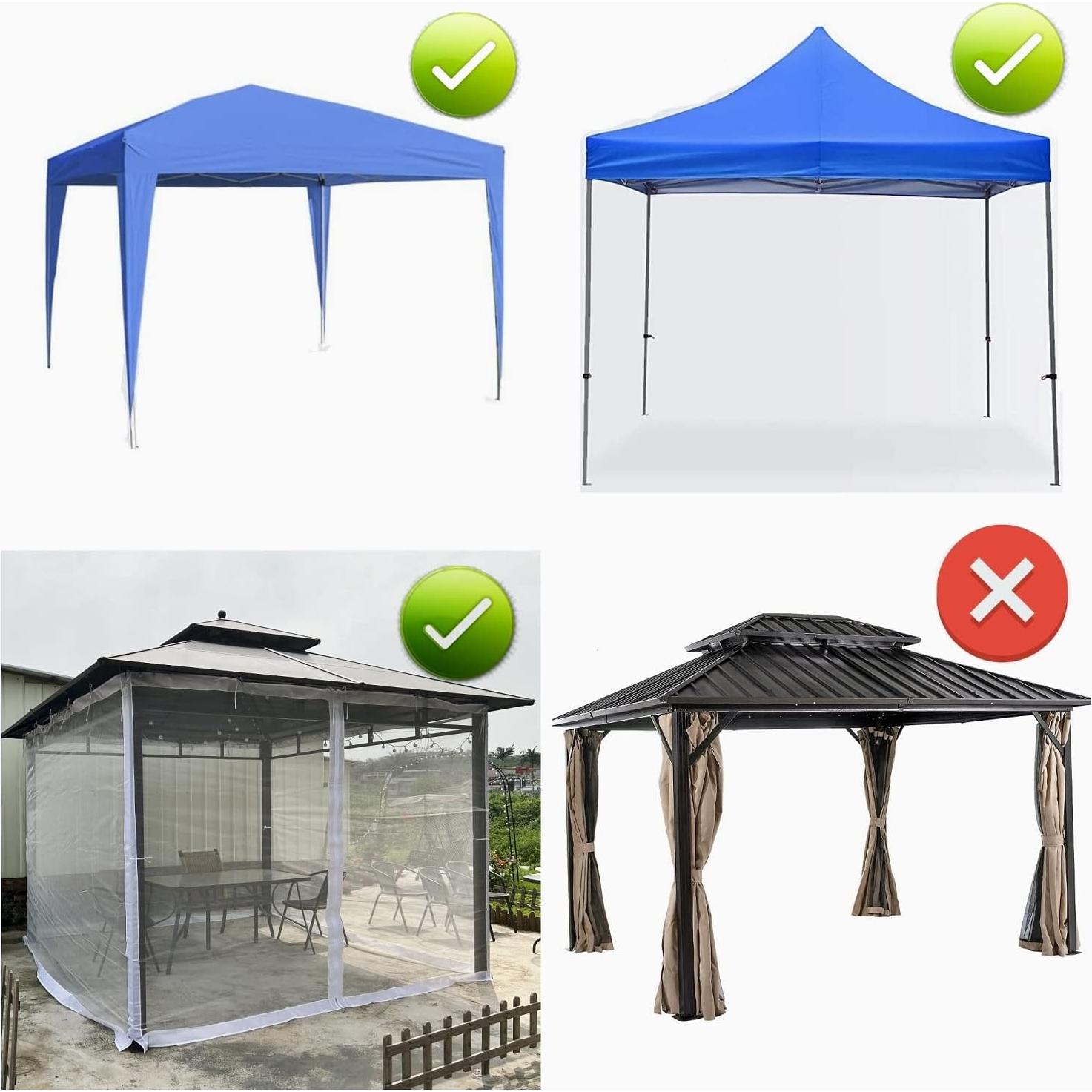 Mosquito Net for 10x10 Canopy Tent,Replacement Mosquito Netting for Gazebo Netting Screen Mosquito Screen Canopy for Camping for Patio Tent 10x10' (Mosquito Netting Only, White)