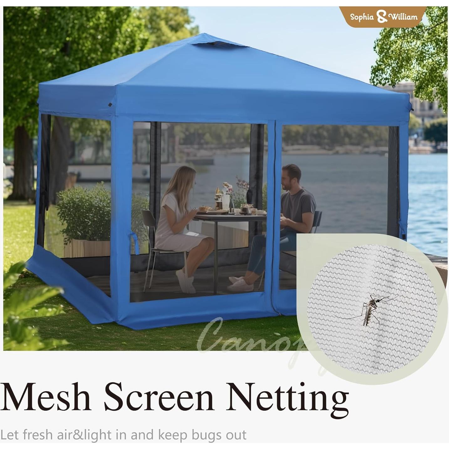 Carpa Plegable Sophia & William 3.05x3.05m con Malla Azul