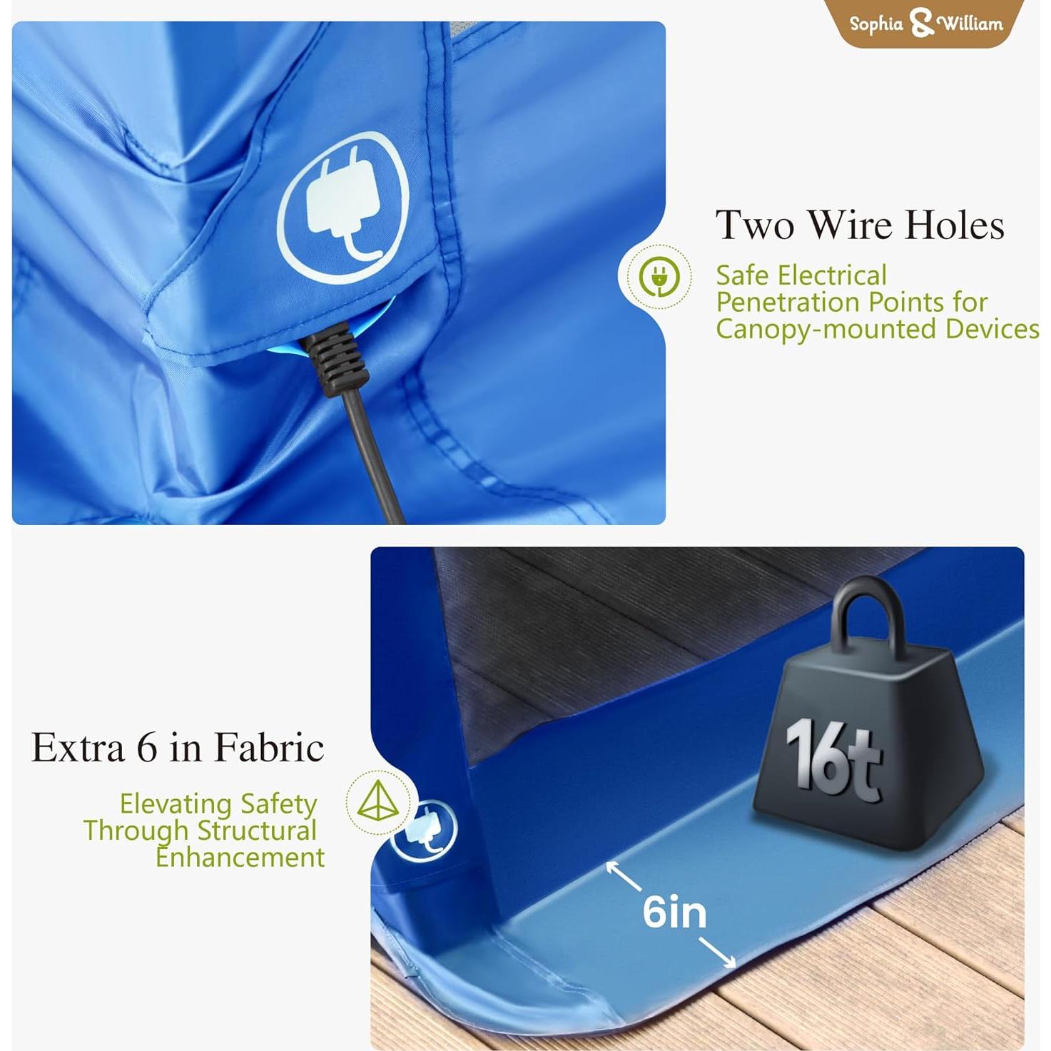 Carpa Plegable Sophia & William 3.05x3.05m con Malla Azul