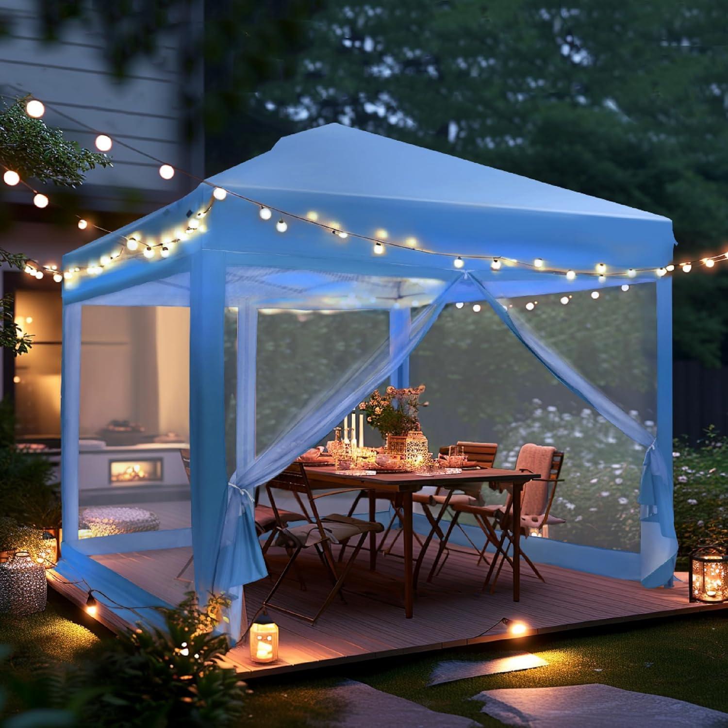 Carpa Plegable Sophia & William 3.05x3.05m con Malla Azul