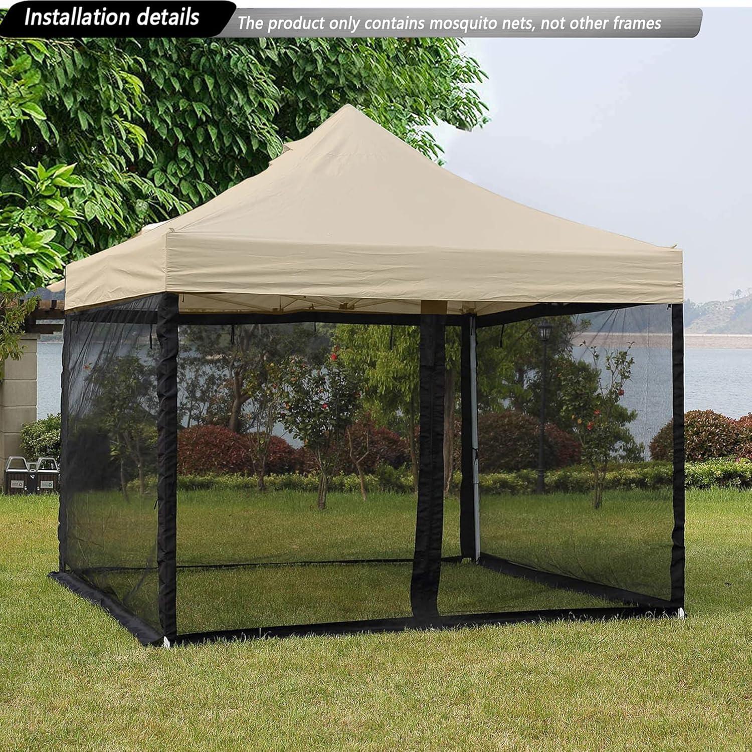 Mosquitero de Reemplazo SOOSPE-MZ para Gazebo 10x10 Negro