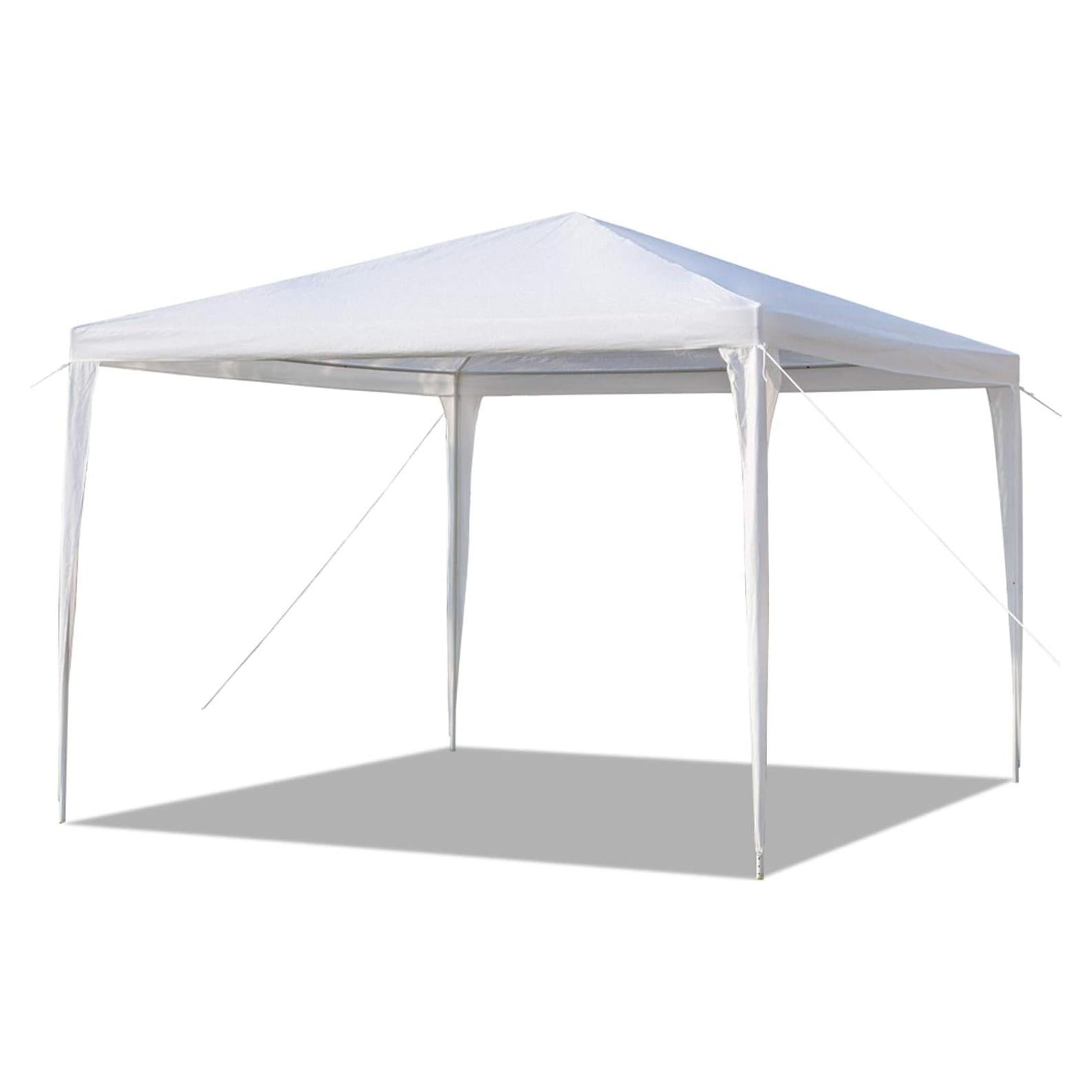 Outdoor Canopy Tent Camping Gazebo Storage Shelter with Spiral Tubes, for Party Wedding Events BBQ, White 10x10 FT