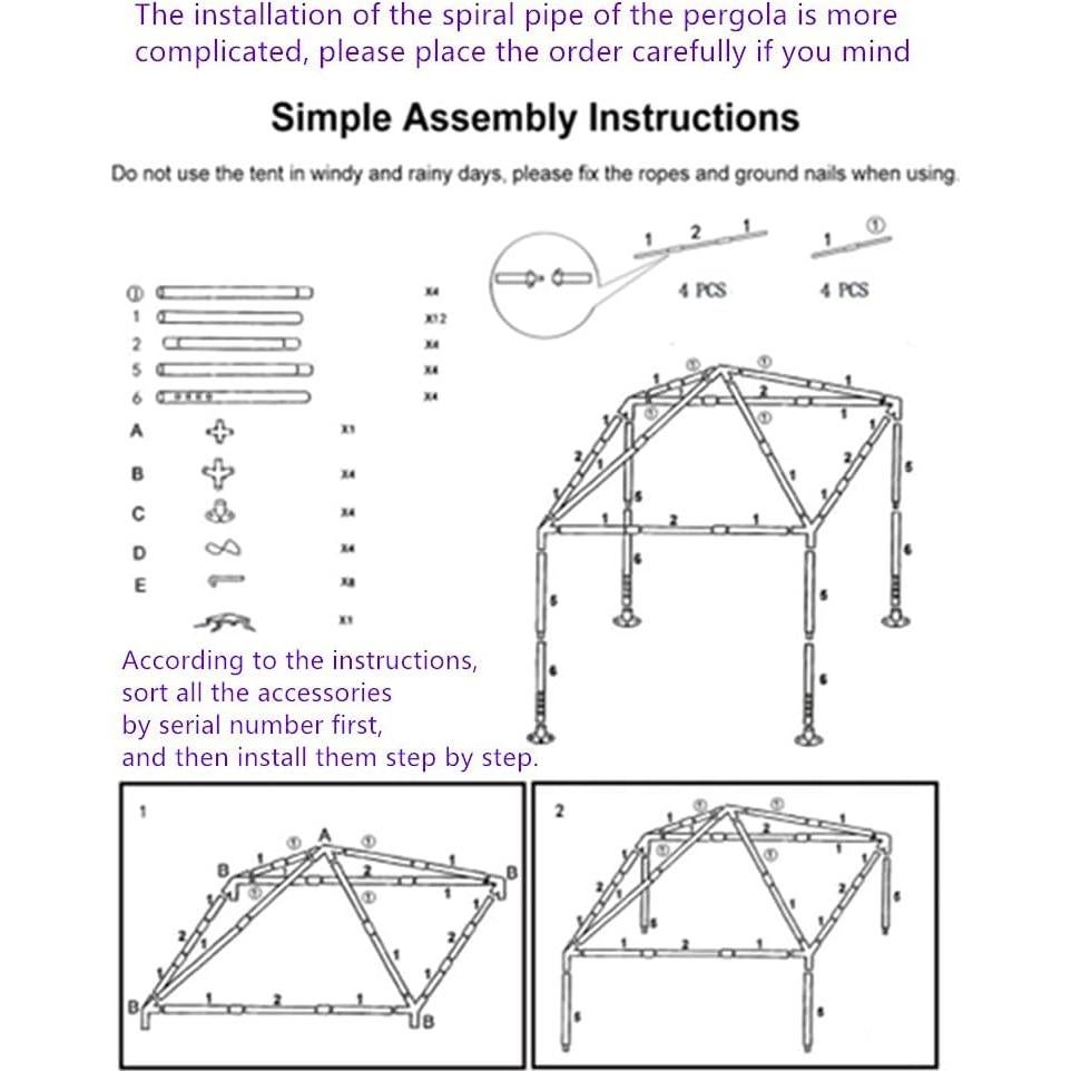 Outdoor Canopy Tent Camping Gazebo Storage Shelter with Spiral Tubes, for Party Wedding Events BBQ, White 10x10 FT
