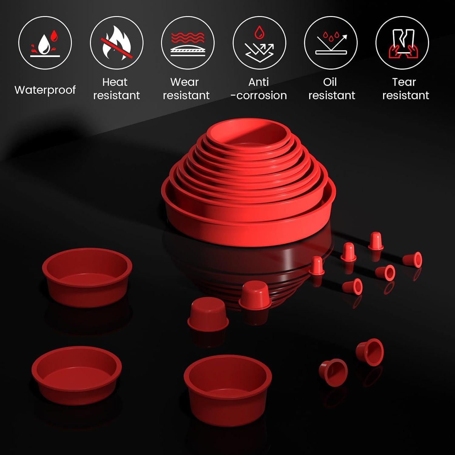 Kit de tapones de capó TUIREL 23 piezas para pruebas de fugas