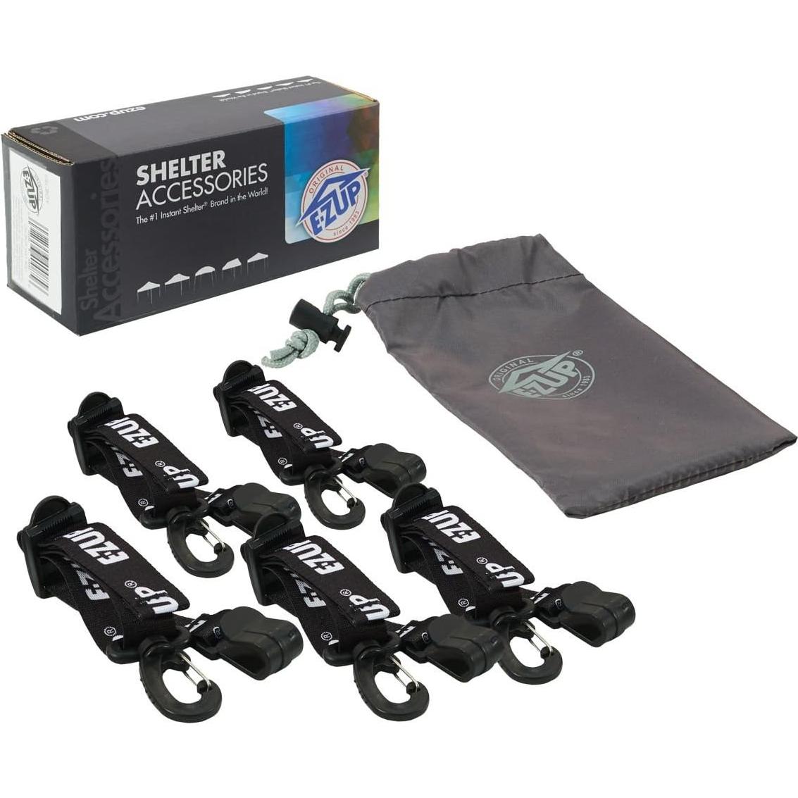 Clips Colgantes E-Z UP para Carpa, Juego de 5, Negro