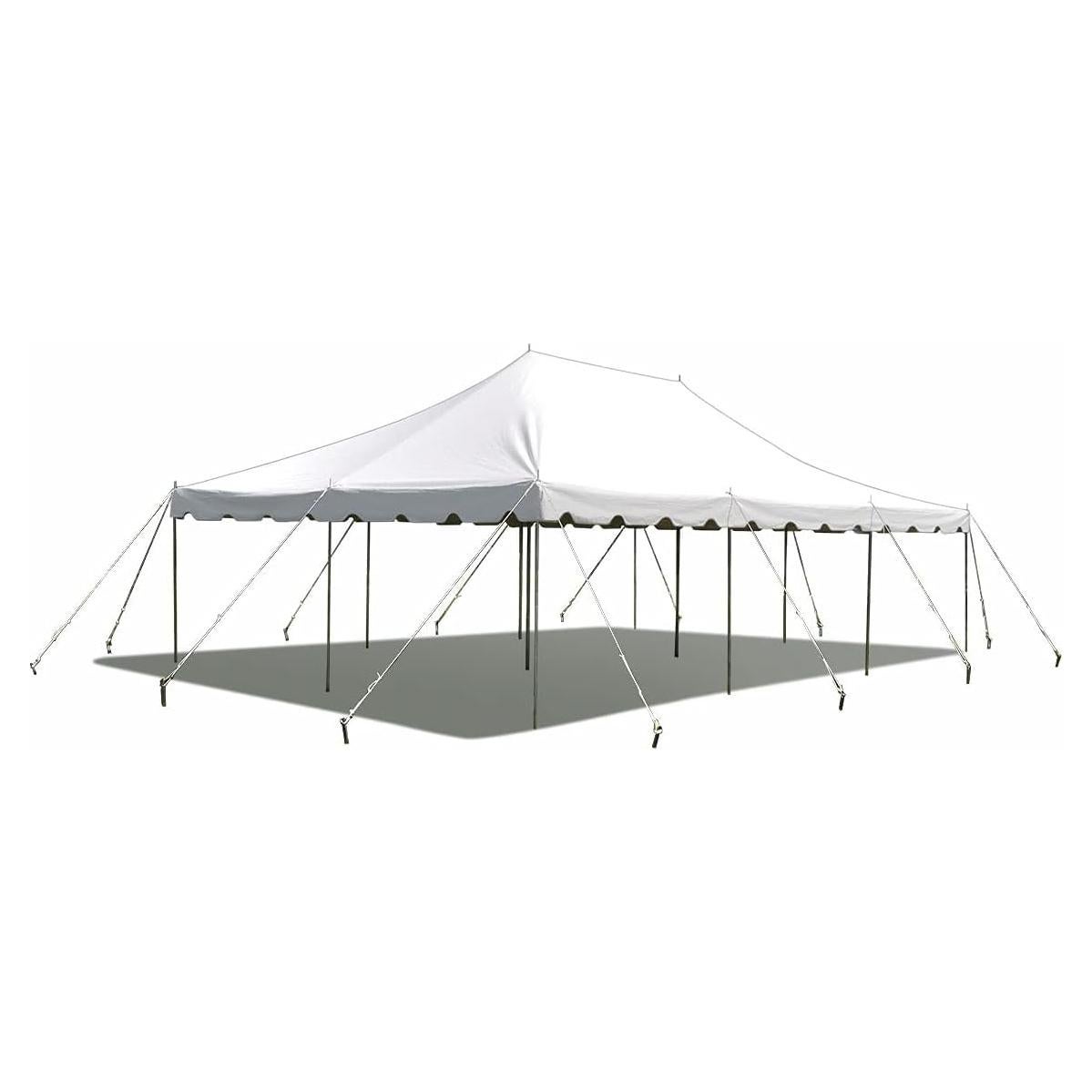 Party Tents Direct 20'x30' Canopy Tent, Weekender Canopy Pole Tent, Easy Up with Heavy Duty PVC White Top, 120 Person Capacity, Outdoor Canopies, Tents for Parties, Weddings & Events
