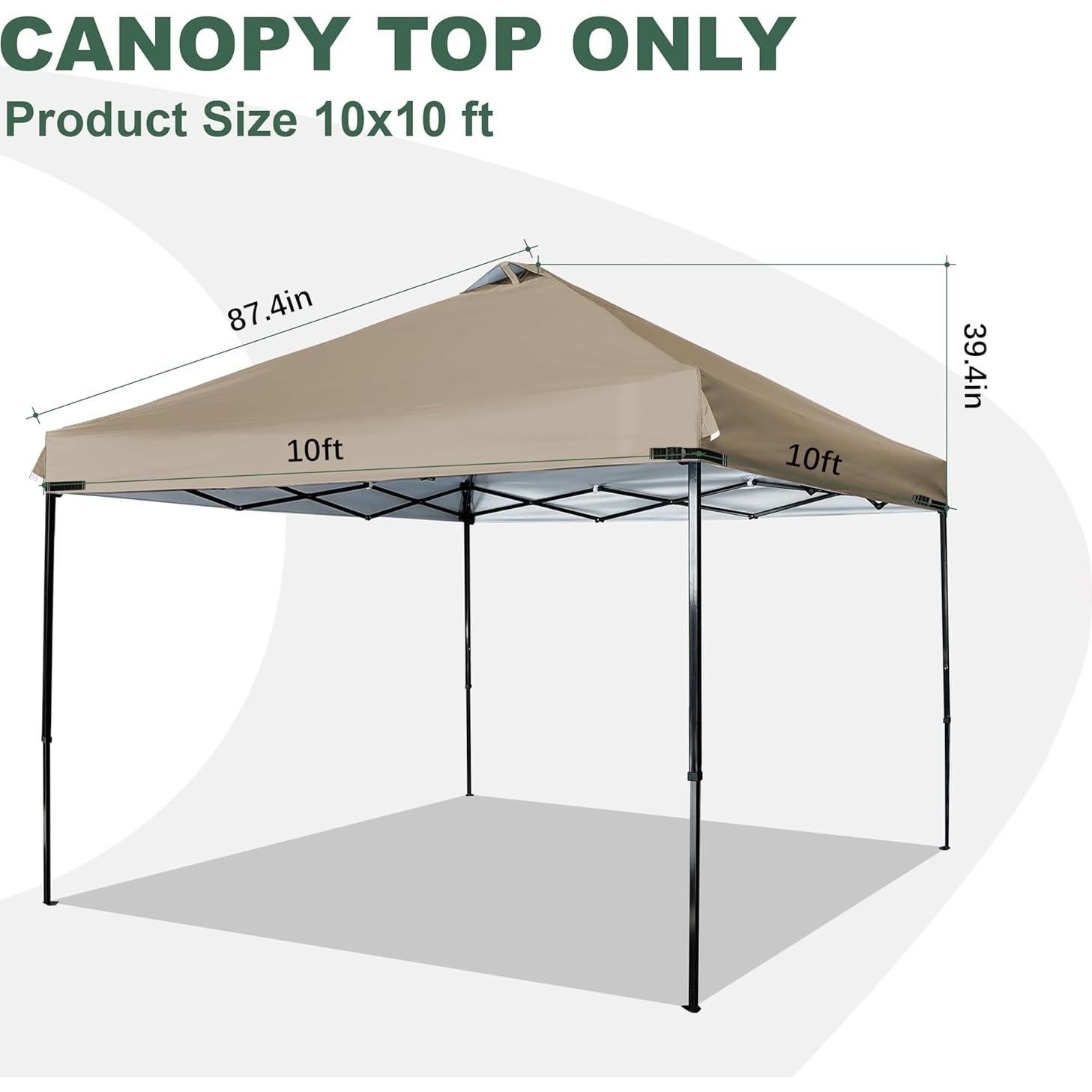 Cubierta de Reemplazo Canopy JANCANOPY 10x10 Caqui con Ventilación