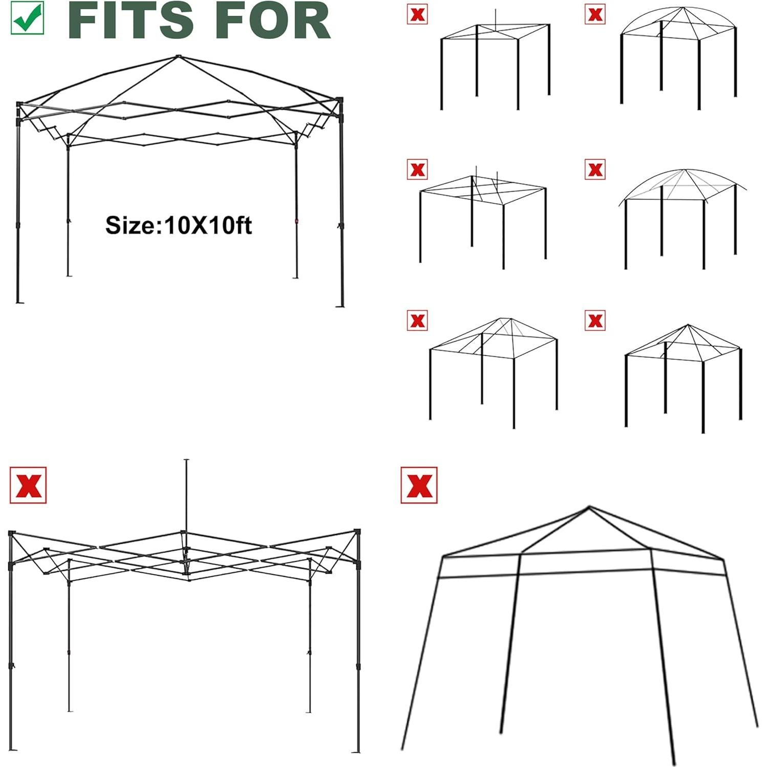 Cubierta de Reemplazo Canopy JANCANOPY 10x10 Caqui con Ventilación