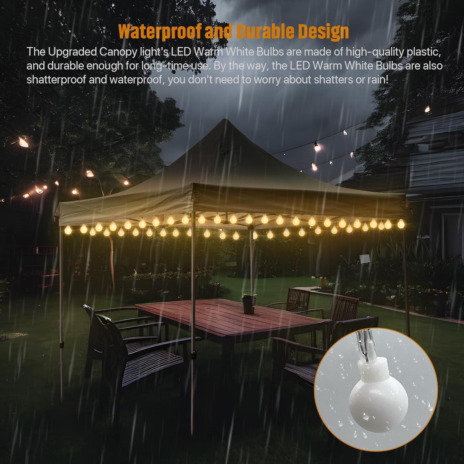 Luces de Canopy LED Eliteemo 40 Pies 80 Bombillas 16 Colores