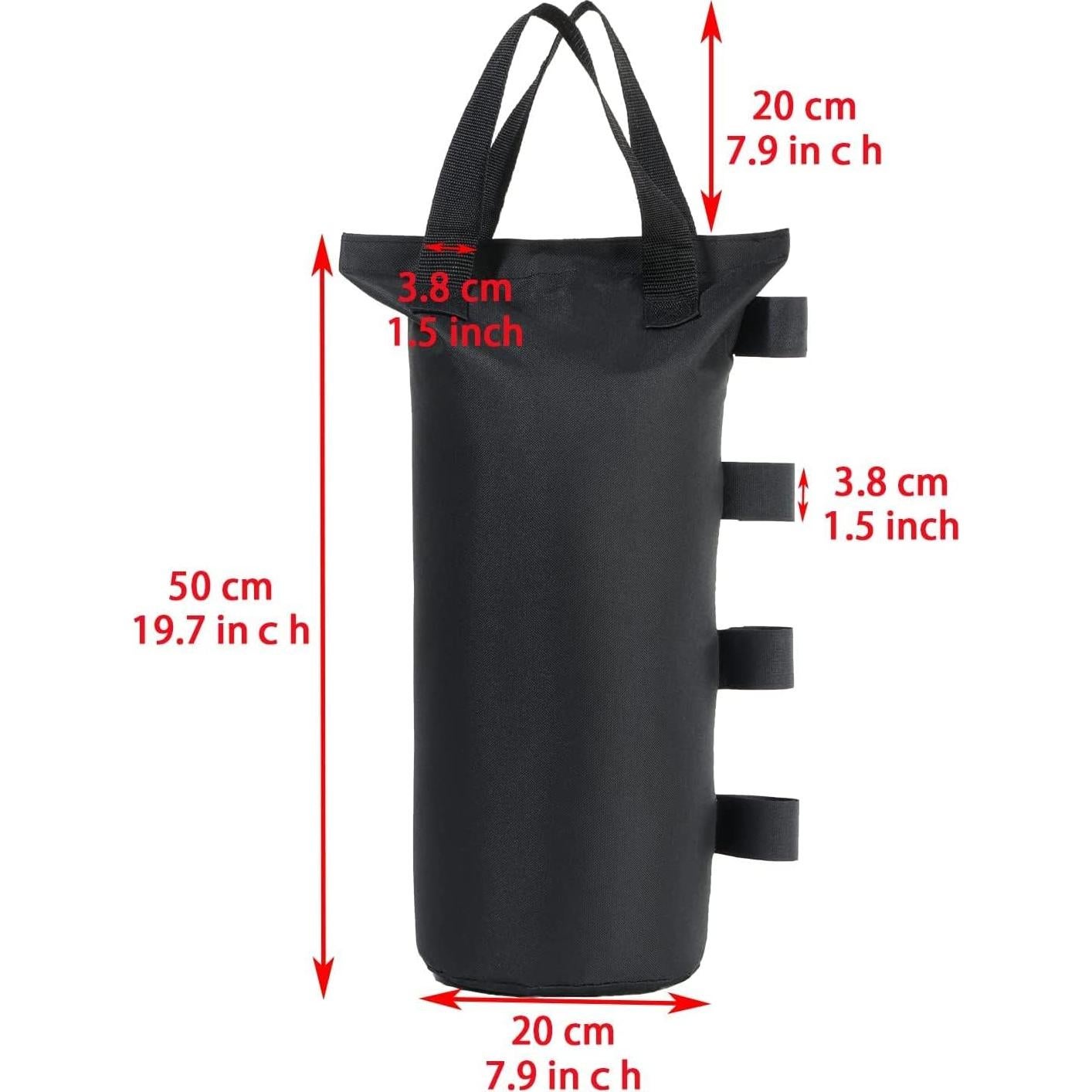 Bolsas de peso para toldo CACTIYE, 6 unidades, 20x50 cm, Negro