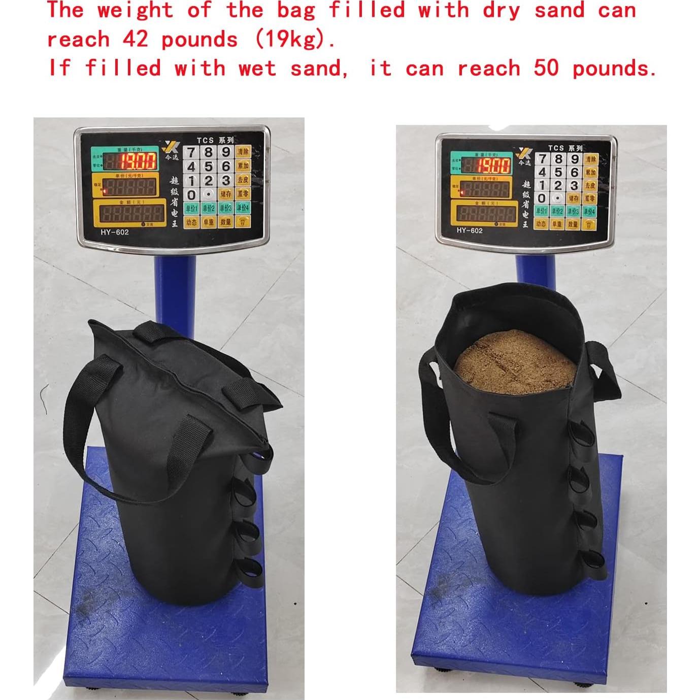 Bolsas de peso para toldo CACTIYE, 6 unidades, 20x50 cm, Negro