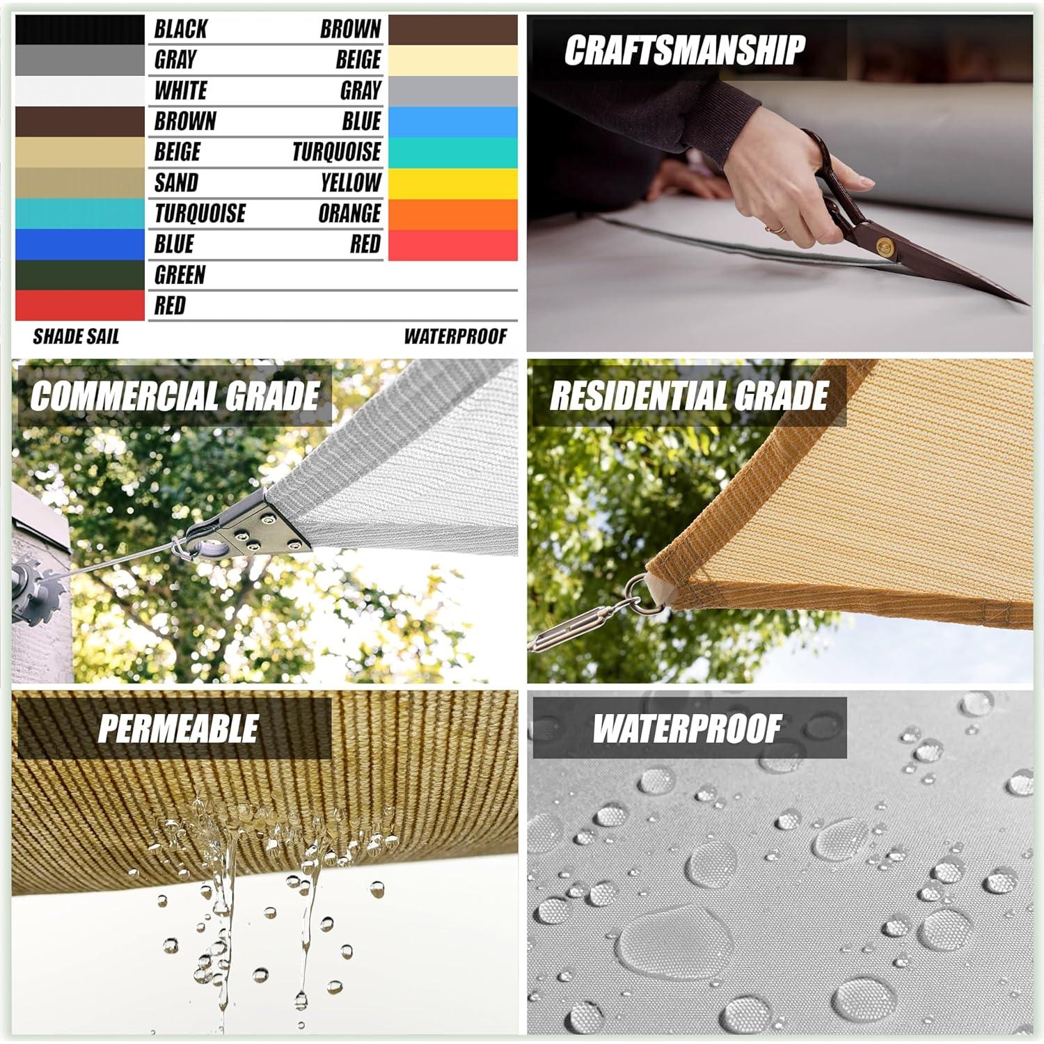 Vela de Sombra Triangular Amgo 5.49m Blanca UPF50+ 95% UV