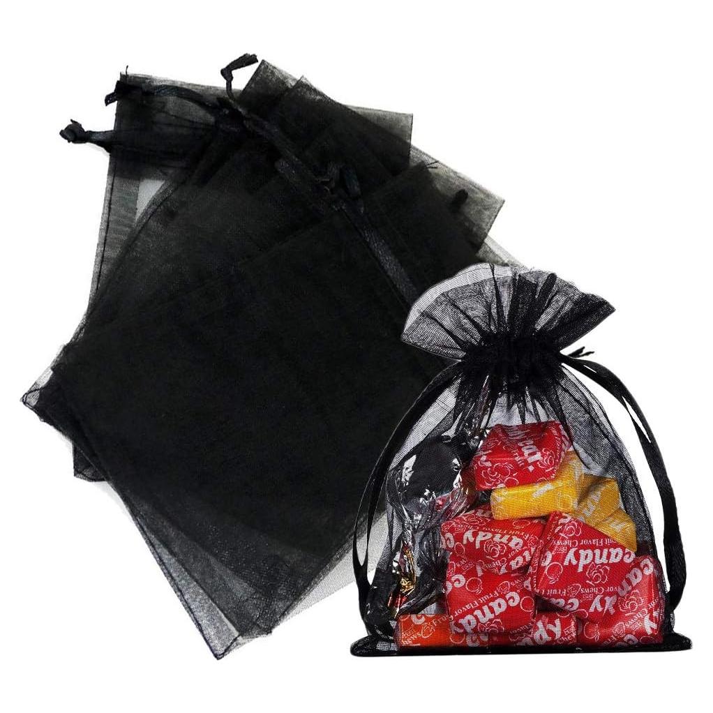 Bolsas de Organza Negras 10x15cm Stratalife - 100 Pcs