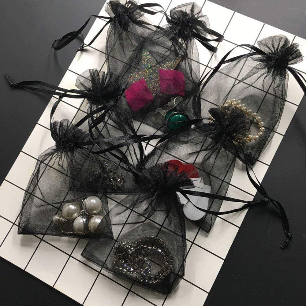 Bolsas de Organza Negras 10x15cm Stratalife - 100 Pcs