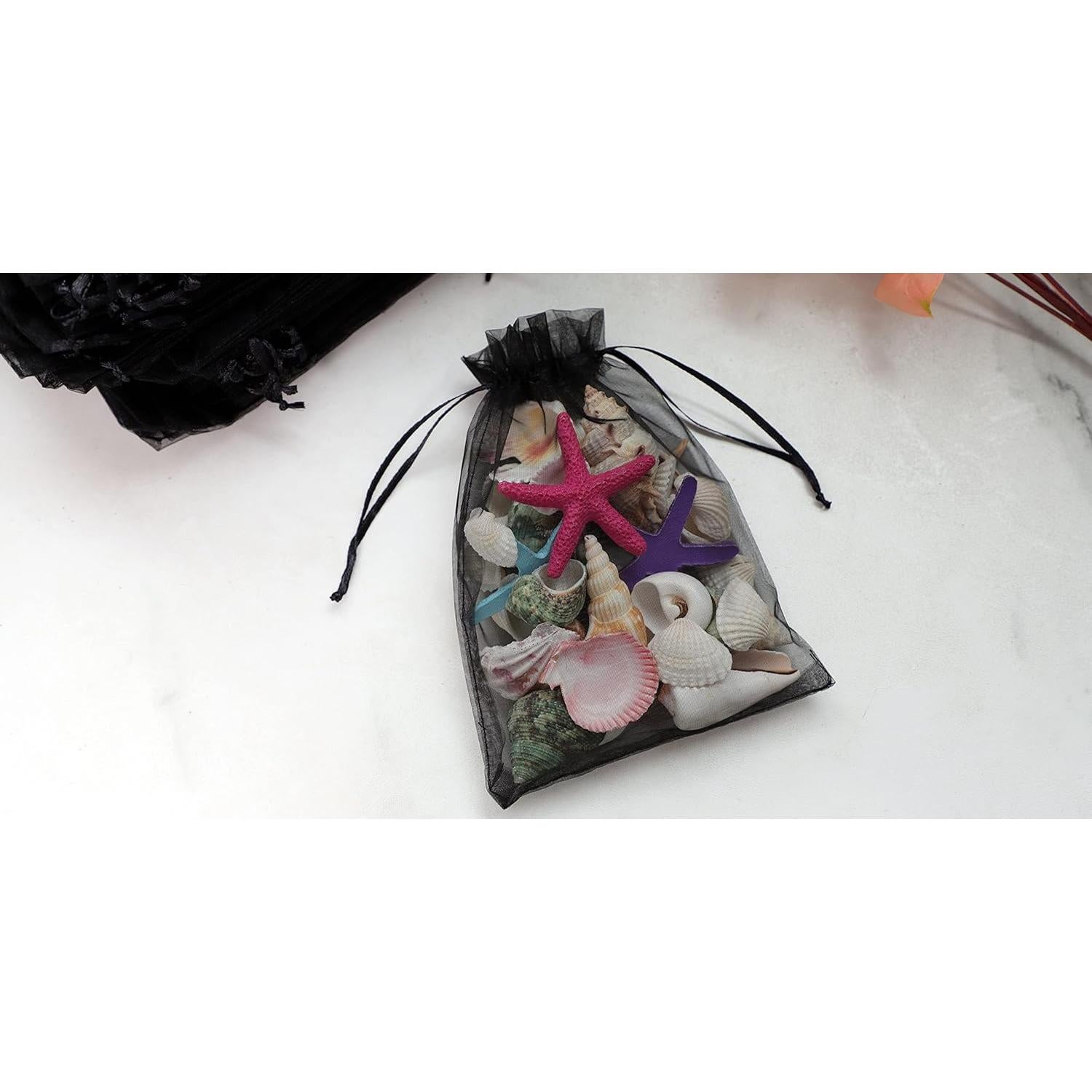 Bolsas de Organza Negras 10x15cm Stratalife - 100 Pcs