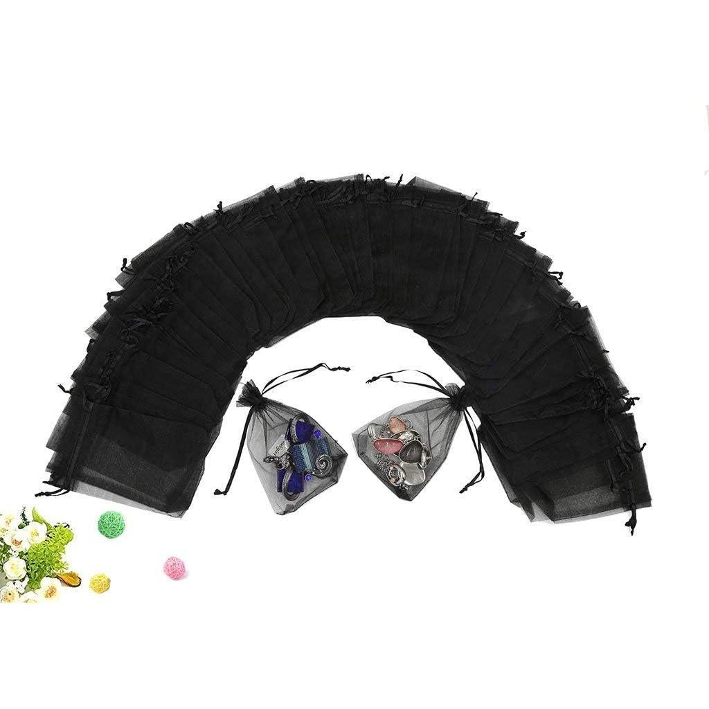 Bolsas de Organza Negras 10x15cm Stratalife - 100 Pcs