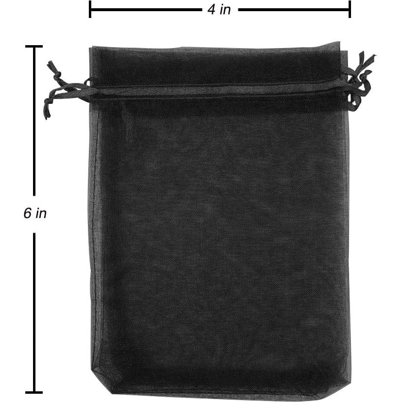 Bolsas de Organza Negras 10x15cm Stratalife - 100 Pcs