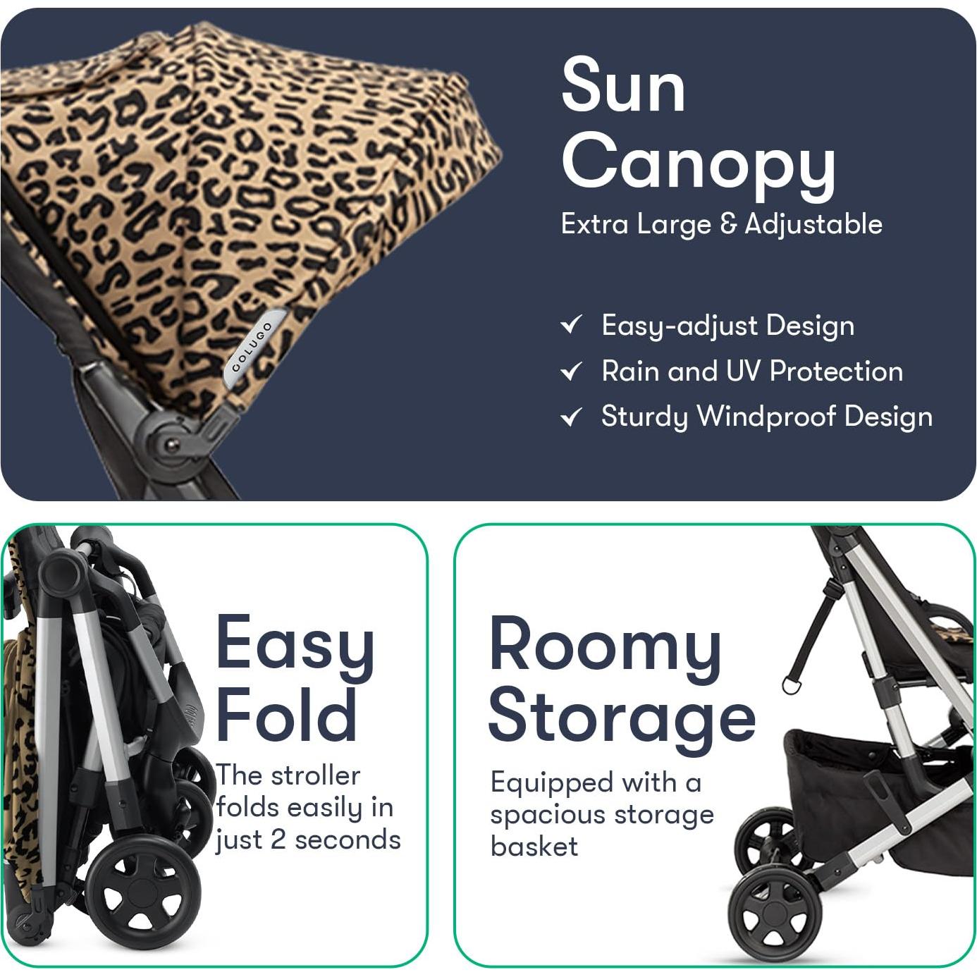 Carrito Compacto Colugo - Plegable, Ligero, 7.26 kg, Wild Child