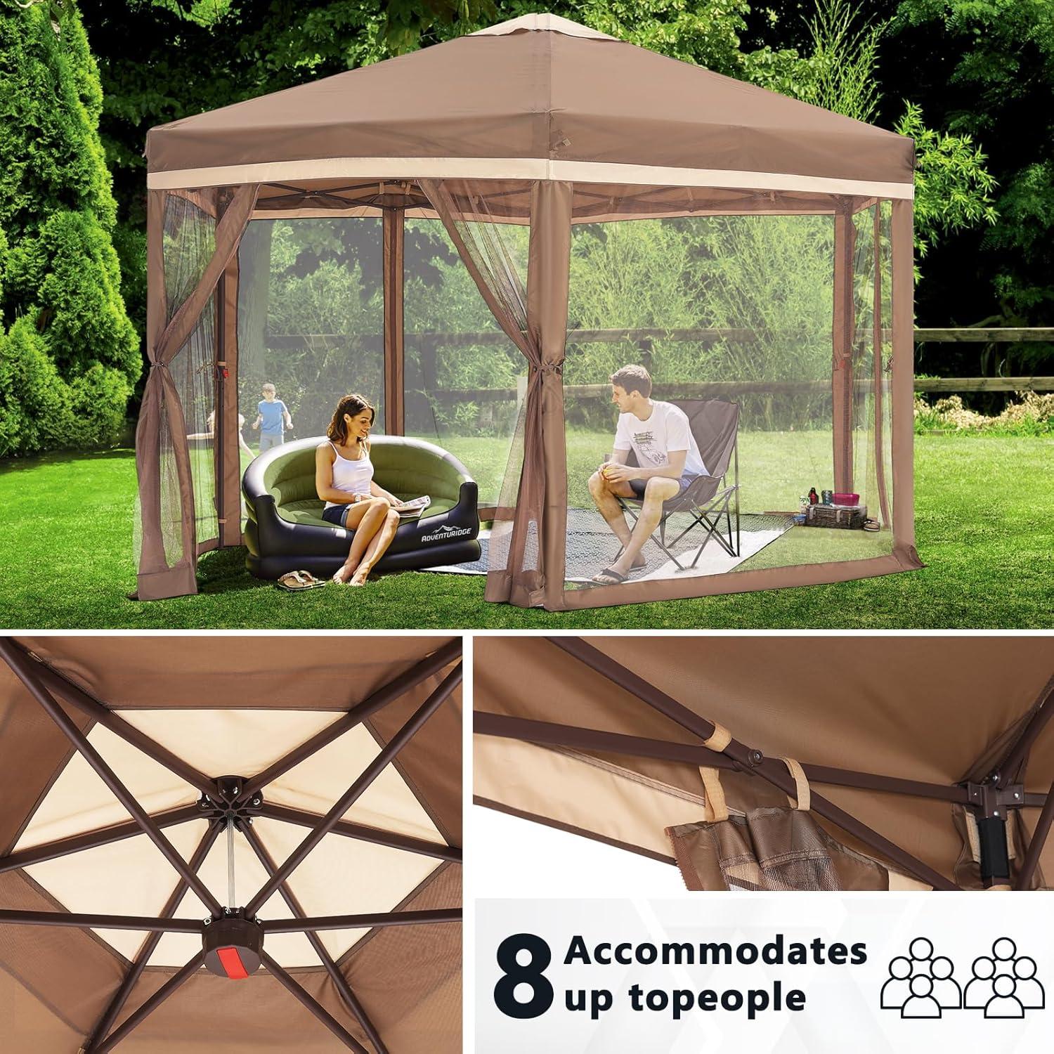 Carpa Plegable COOSHADE 3x3.6m con Mosquitera y UPF 50+