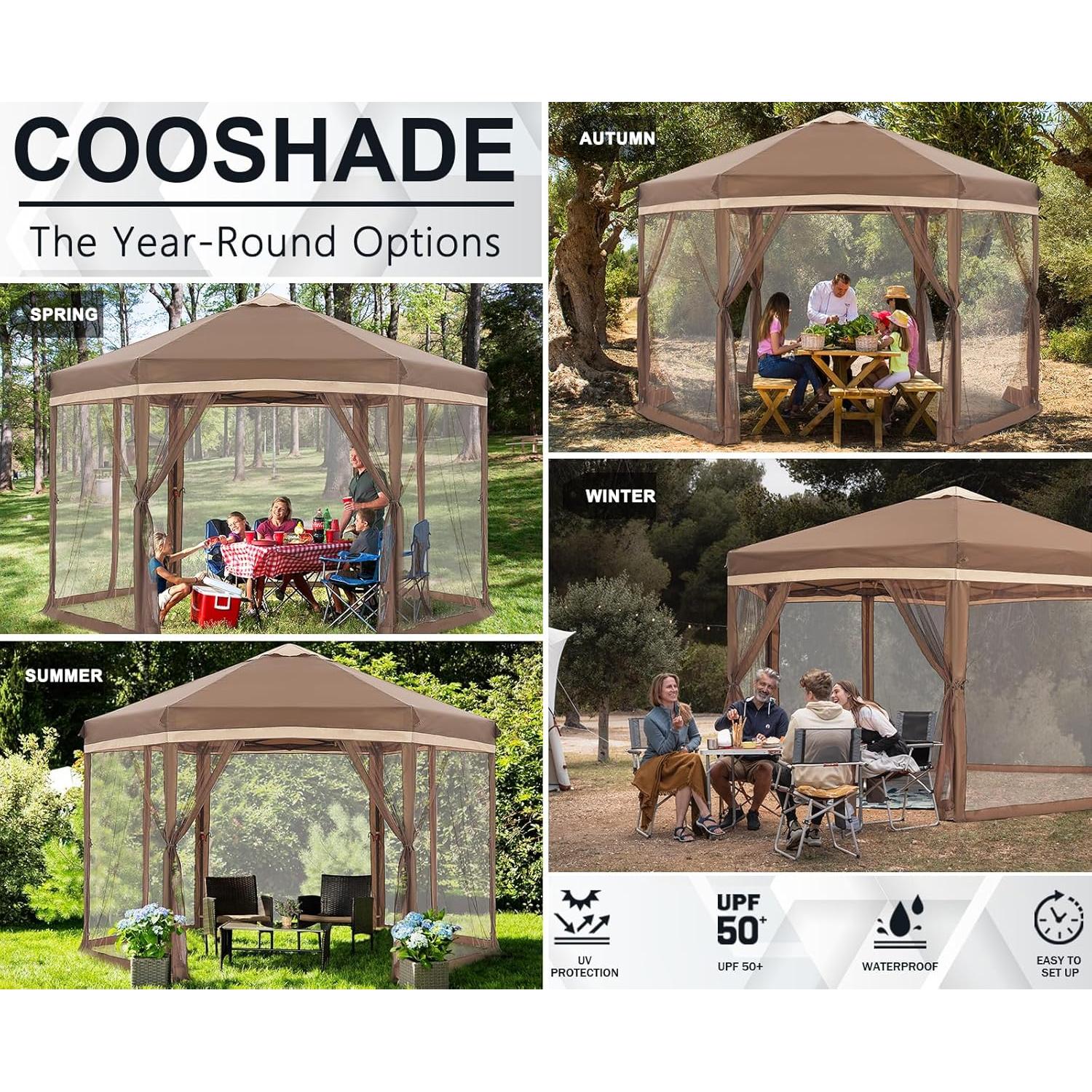 Carpa Plegable COOSHADE 3x3.6m con Mosquitera y UPF 50+