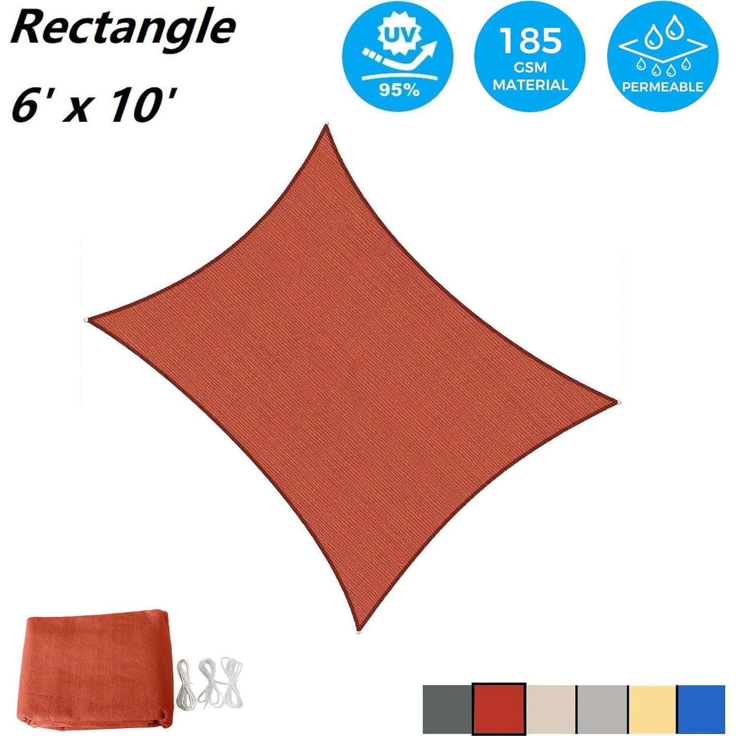 Toldo Sombra Rectangular AsterOutdoor 1.83m x 3.05m Bloqueo UV