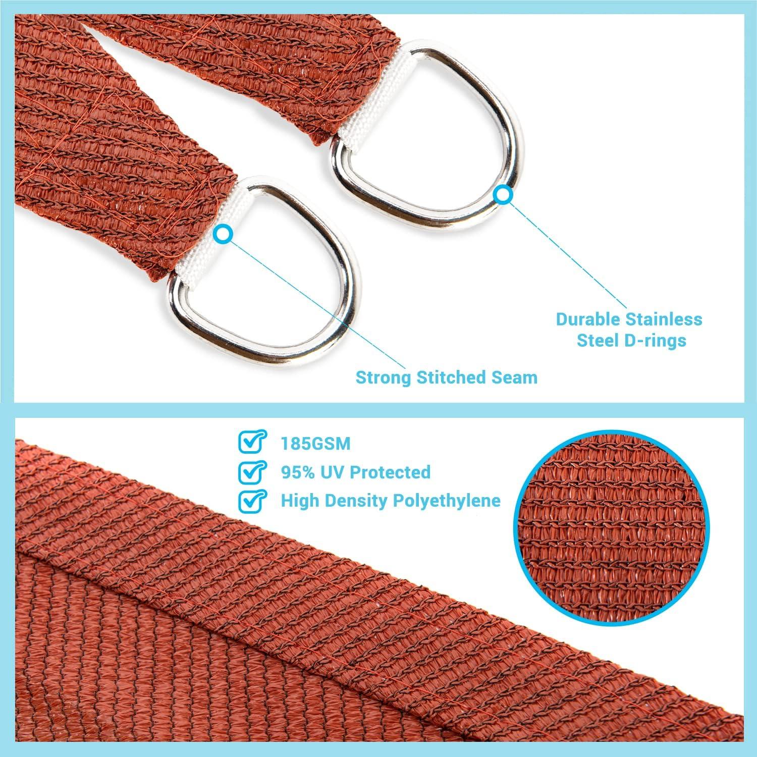 Toldo Sombra Rectangular AsterOutdoor 1.83m x 3.05m Bloqueo UV